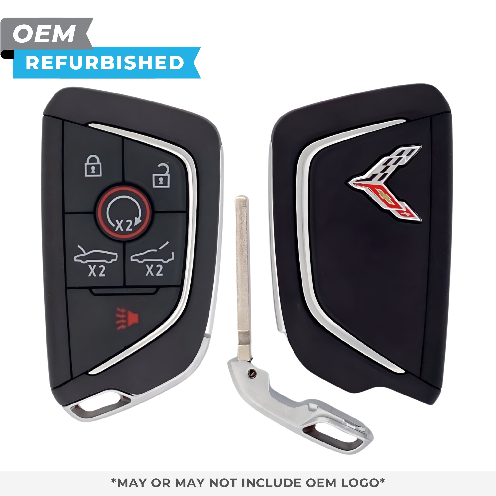 Chevrolet Refurbished OEM 2020 - 2025 Corvette C8 Smart Key (Chrome) 6B Trunk/Starter/Hood PN 13545161 - Royal Key Supply