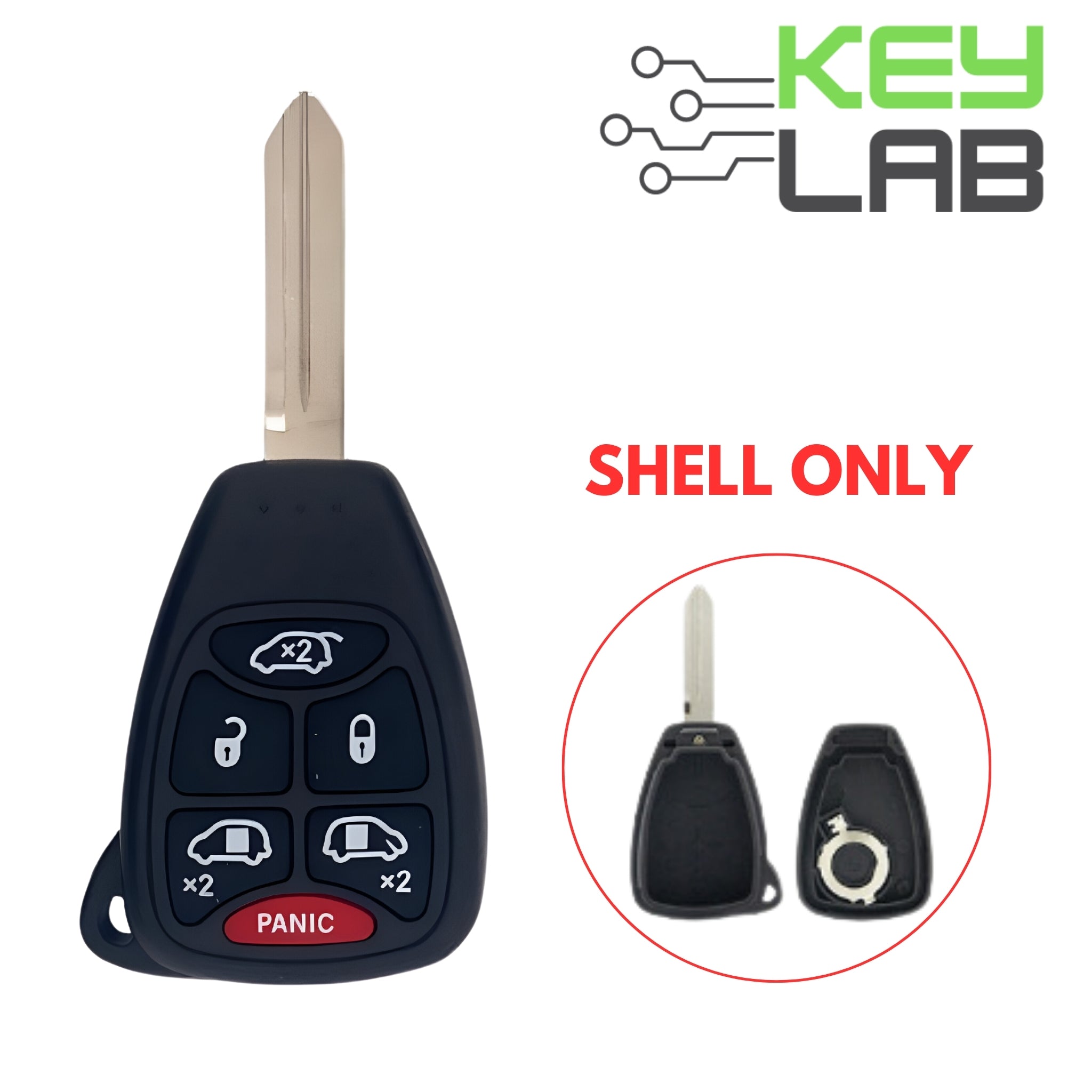 Chrysler 2004 - 2007 Remote Head Key 6B SHELL for M3N5WY72XX - Royal Key Supply