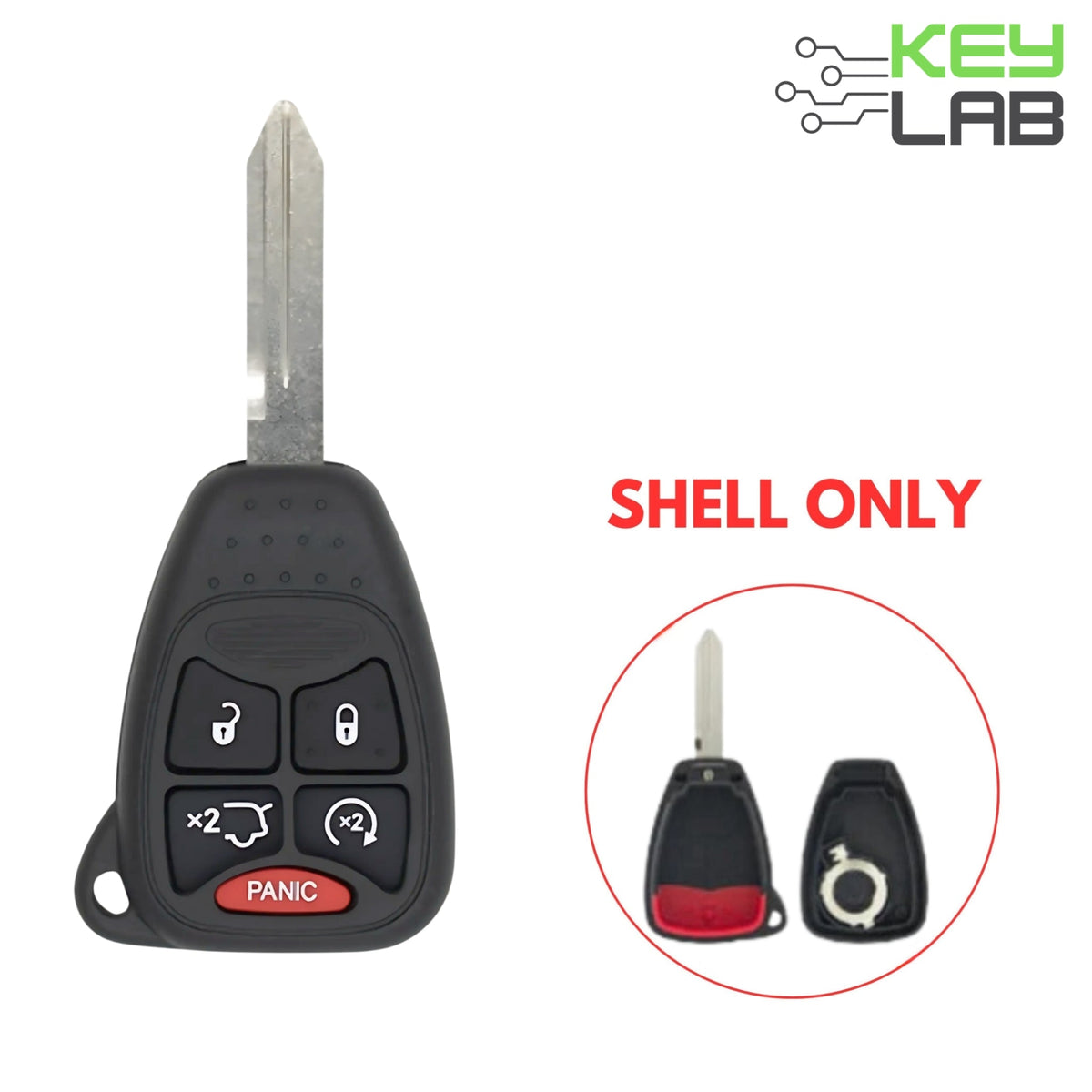 Chrysler 2006 - 2013 Remote Head Key 5B SHELL for OHT692714AA - Royal Key Supply