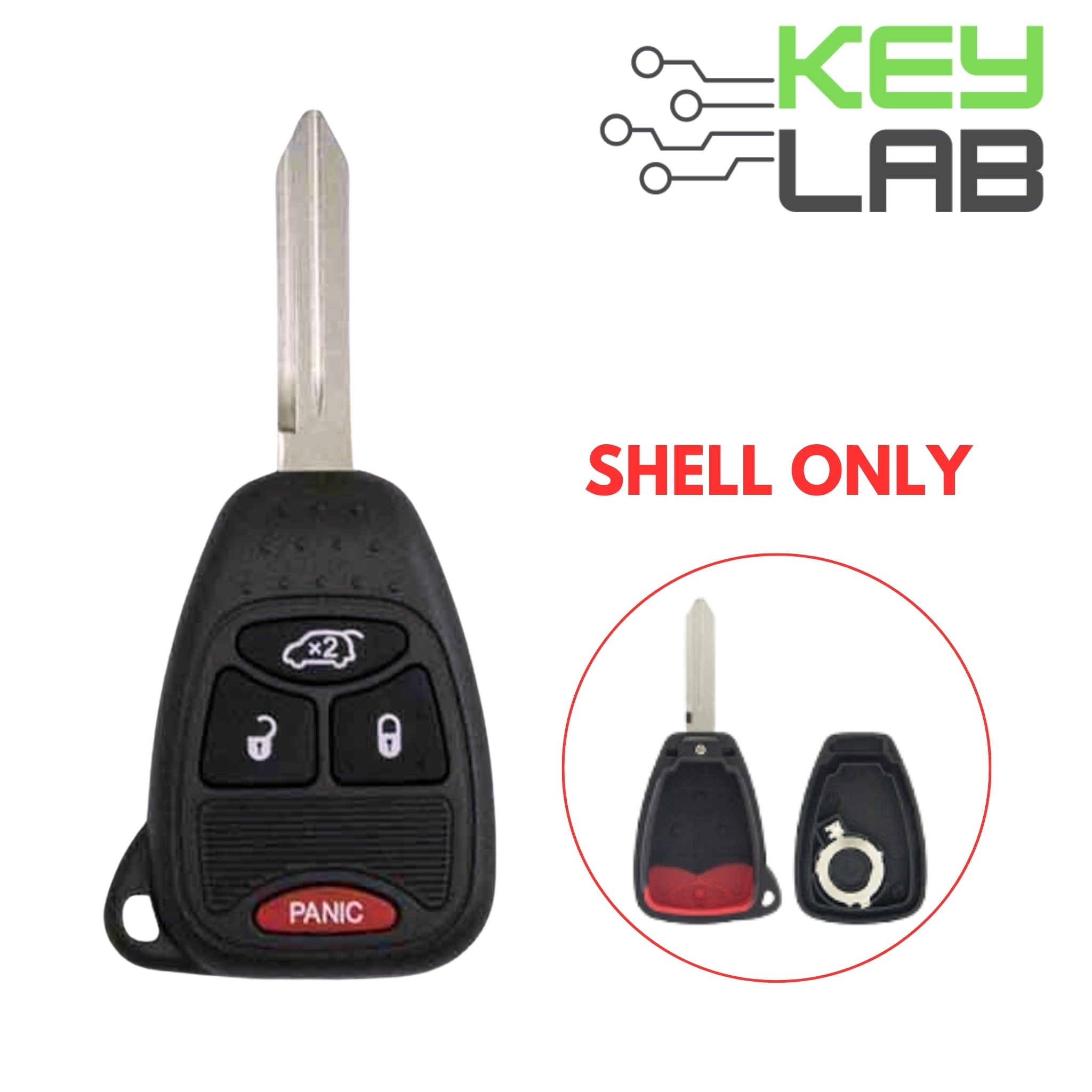 Chrysler 2007 Remote Head Key 3B SHELL for OHT692713AA/OHT692427AA/M3N5WY72XX - Royal Key Supply