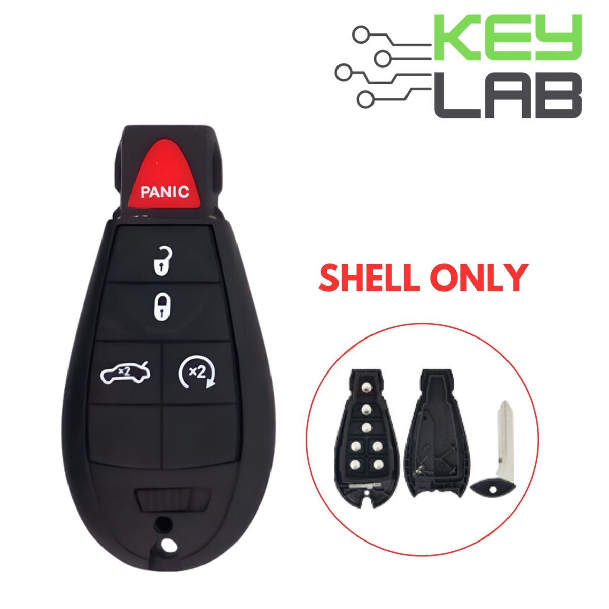 Dodge 2008 - 2019 Fobik Key SHELL for IYZ - C01C - Royal Key Supply