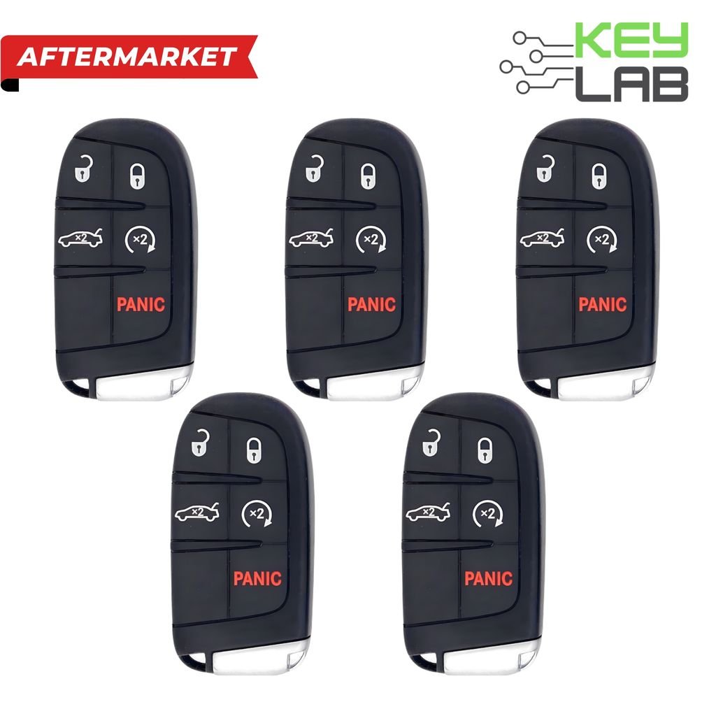 Dodge Aftermarket 2015 - 2023 Charger, Challenger, Chrysler 200 Smart Key 5B Remote Start/Trunk FCCID: M3M - 40821302 PN 68394195AA (Pack of 5) - Royal Key Supply