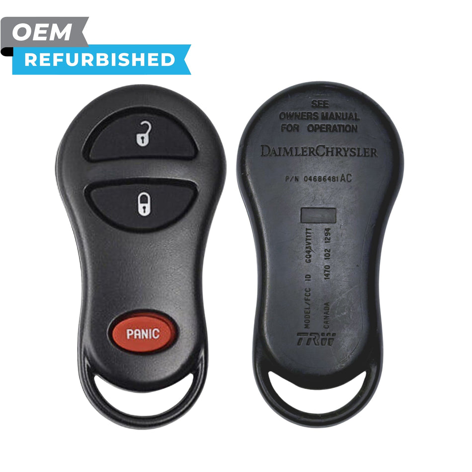 Dodge Refurbished 1999-2005 RAM, Durango Keyless Entry Remote 3B FCCID: GQ43VT17T PN 04686481AX - Royal Key Supply