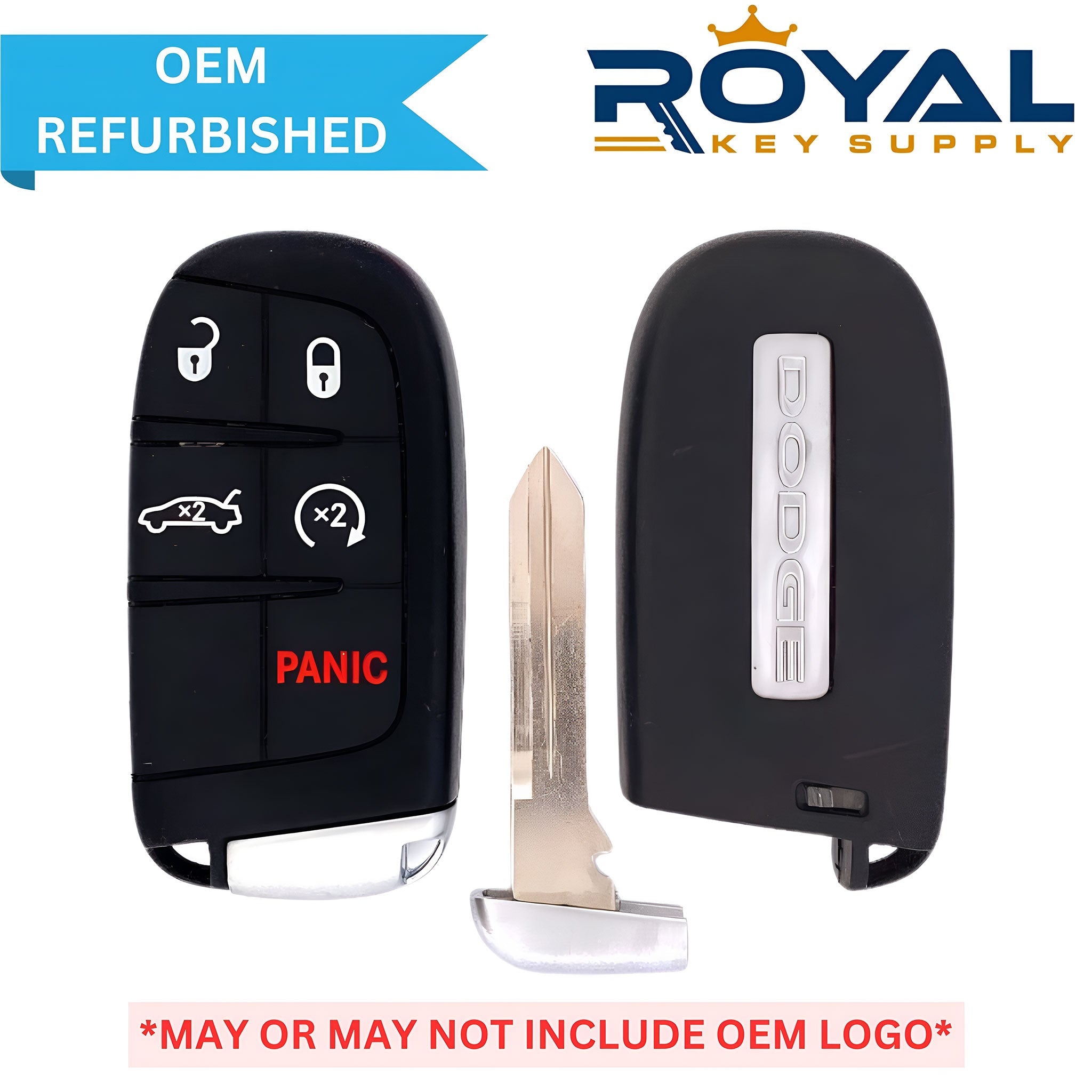 Dodge Refurbished 2011 - 2020 Charger, Challenger Smart Key 5B Remote Start FCCID: M3N - 40821302 PN# 5026676AC - Royal Key Supply