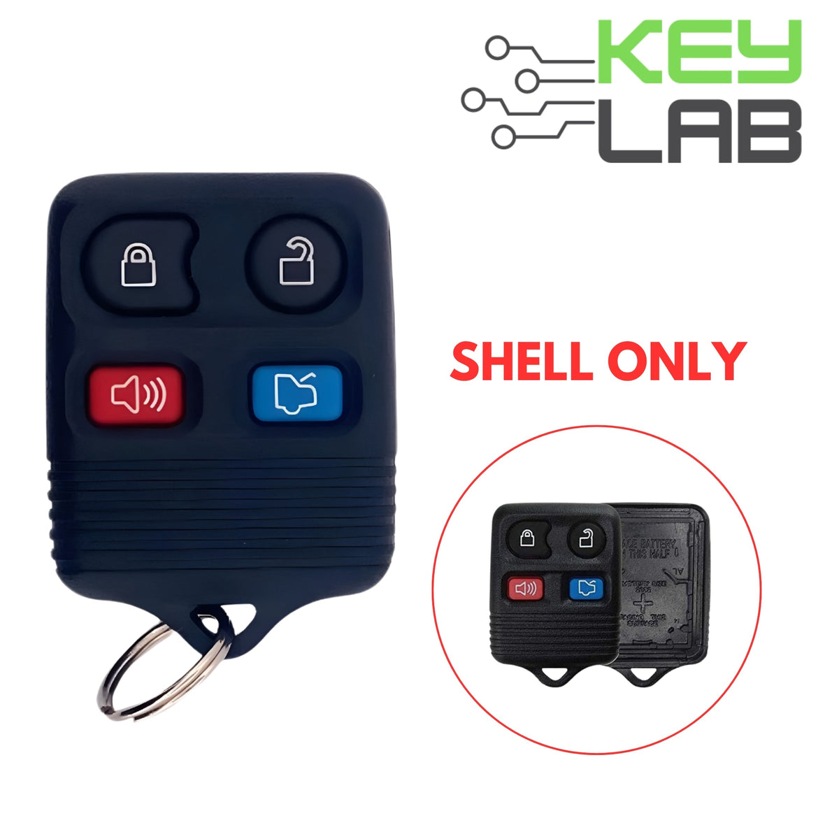 Ford 1998 - 2010 Keyless Entry Remote SHELL for CWTWB1U331/CWTWB1U345 - Royal Key Supply