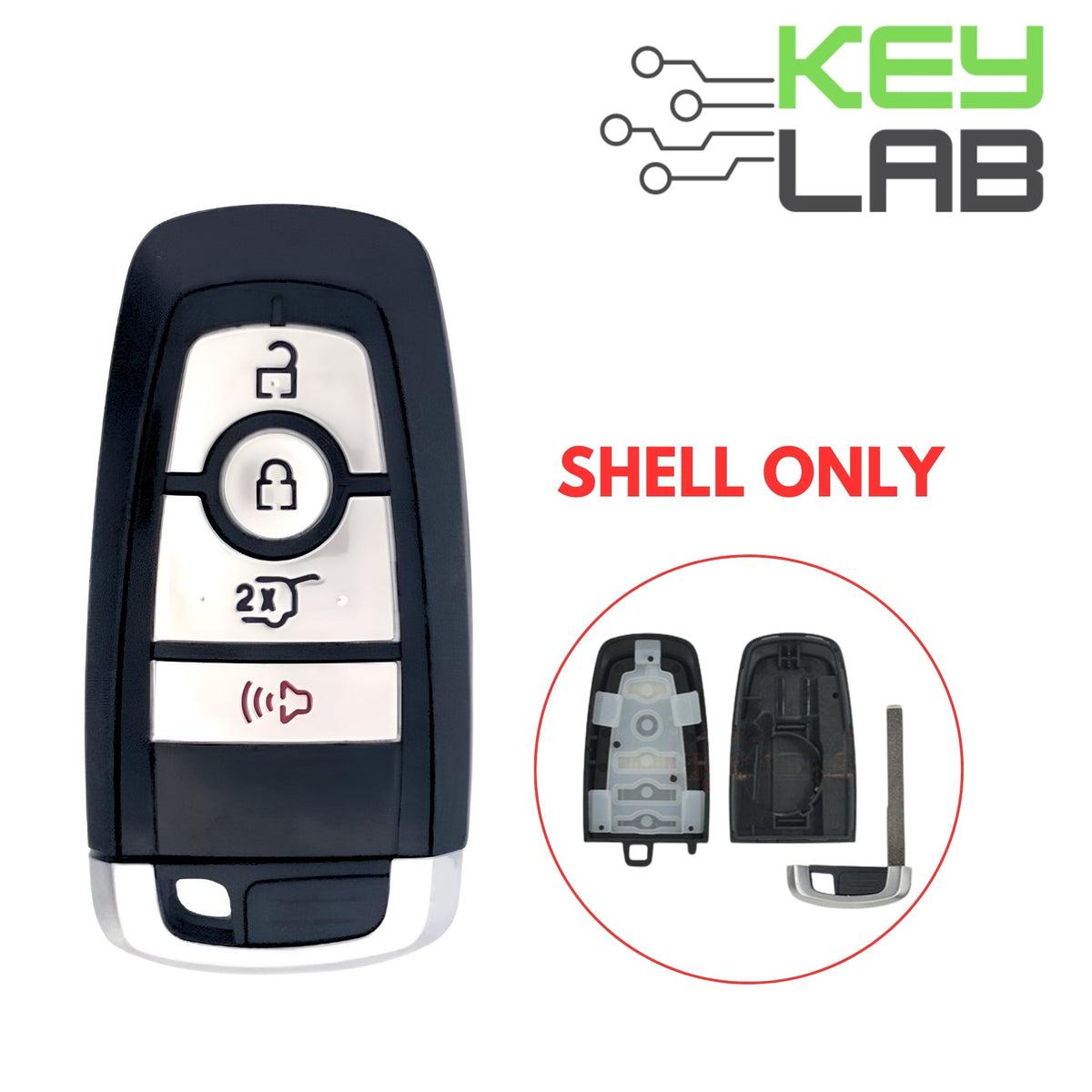 Ford 2020 - 2023 Smart Key 4B Hatch SHELL for M3N - A2C93142300 - Royal Key Supply