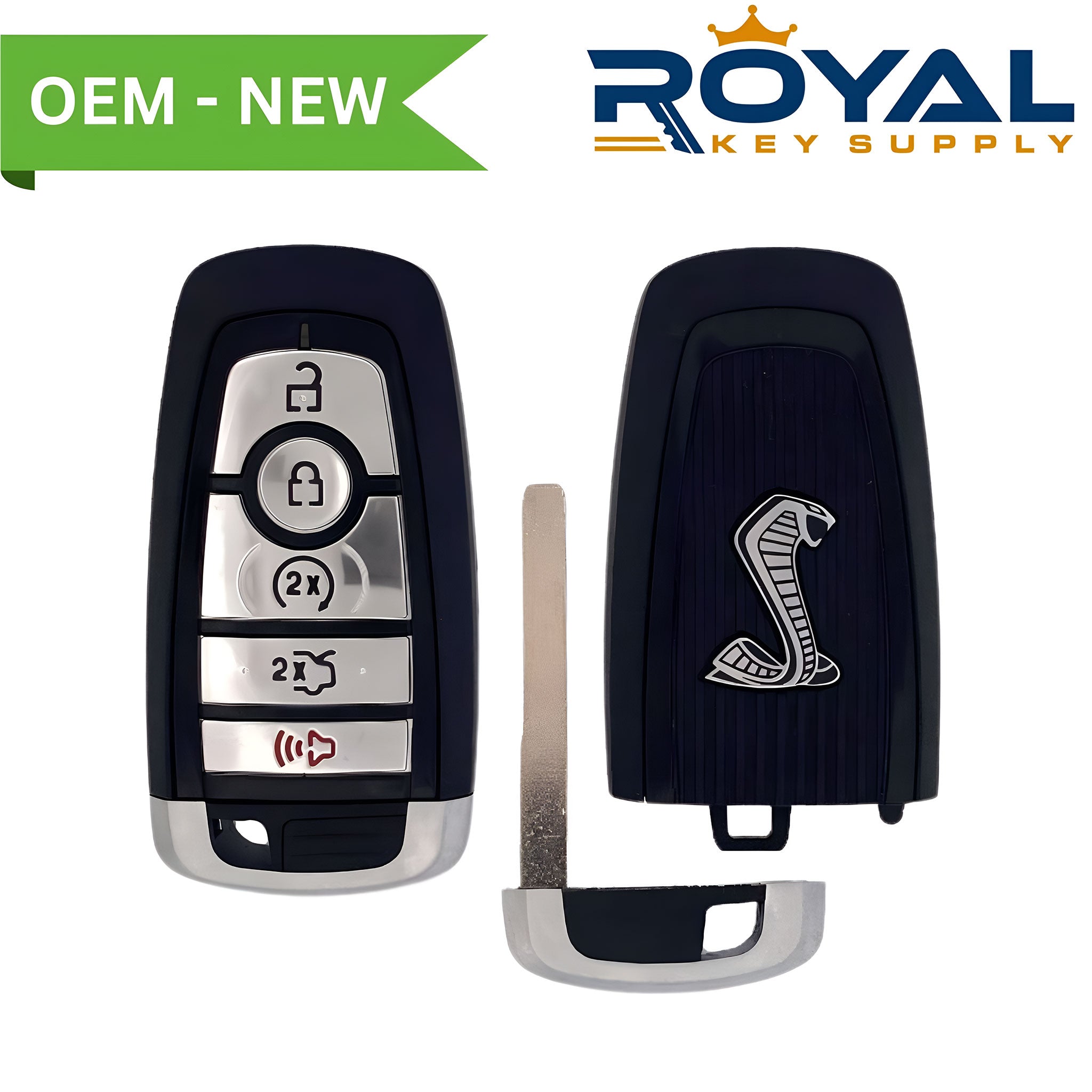Ford New OEM 2022 2024 Mustang Cobra Smart Key 5B Trunk Remote Start FCCID M3N A3C054339 PN 5943675 164 R8325 Royal Key Supply