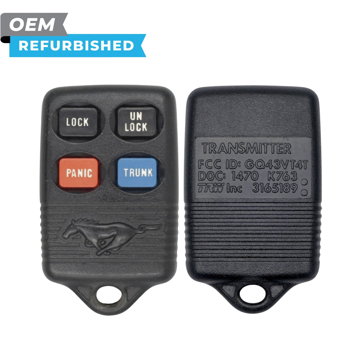 Ford Refurbished 1992-1998 Bronco, Expedition Keyless Entry Remote 4B Trunk FCCID: GQ43VT4T PN 3165189 - Royal Key Supply