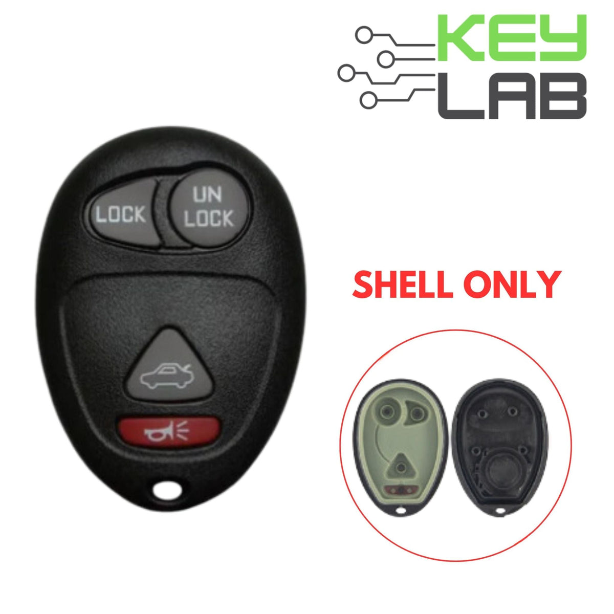 GM 2001 - 2007 Keyless Entry Remote SHELL 4B for L2C0007T - Royal Key Supply