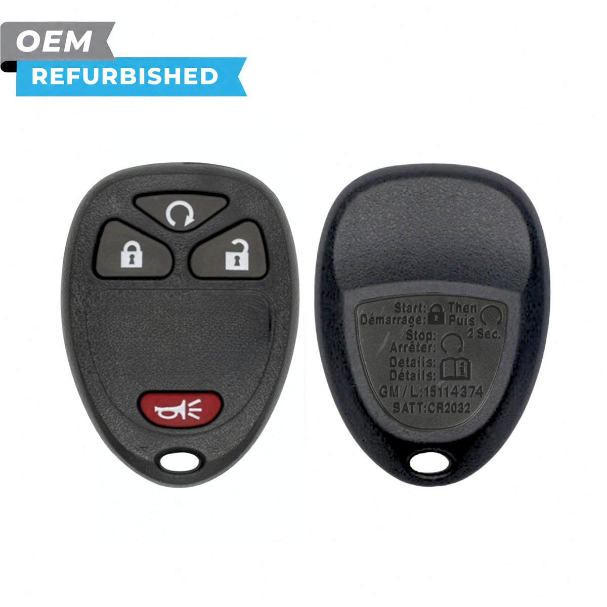 GM Refurbished 2005-2011 HHR Keyless Entry Remote 4B Remote Start FCCID: KOBGT04A PN# 15114374 - Royal Key Supply
