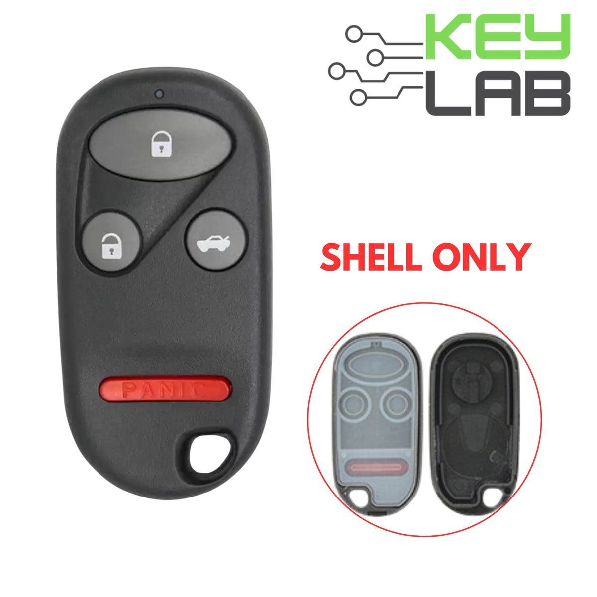 Honda 1997 - 2008 Remote Fob Key SHELL for OUCG8D - 344H - A - Royal Key Supply