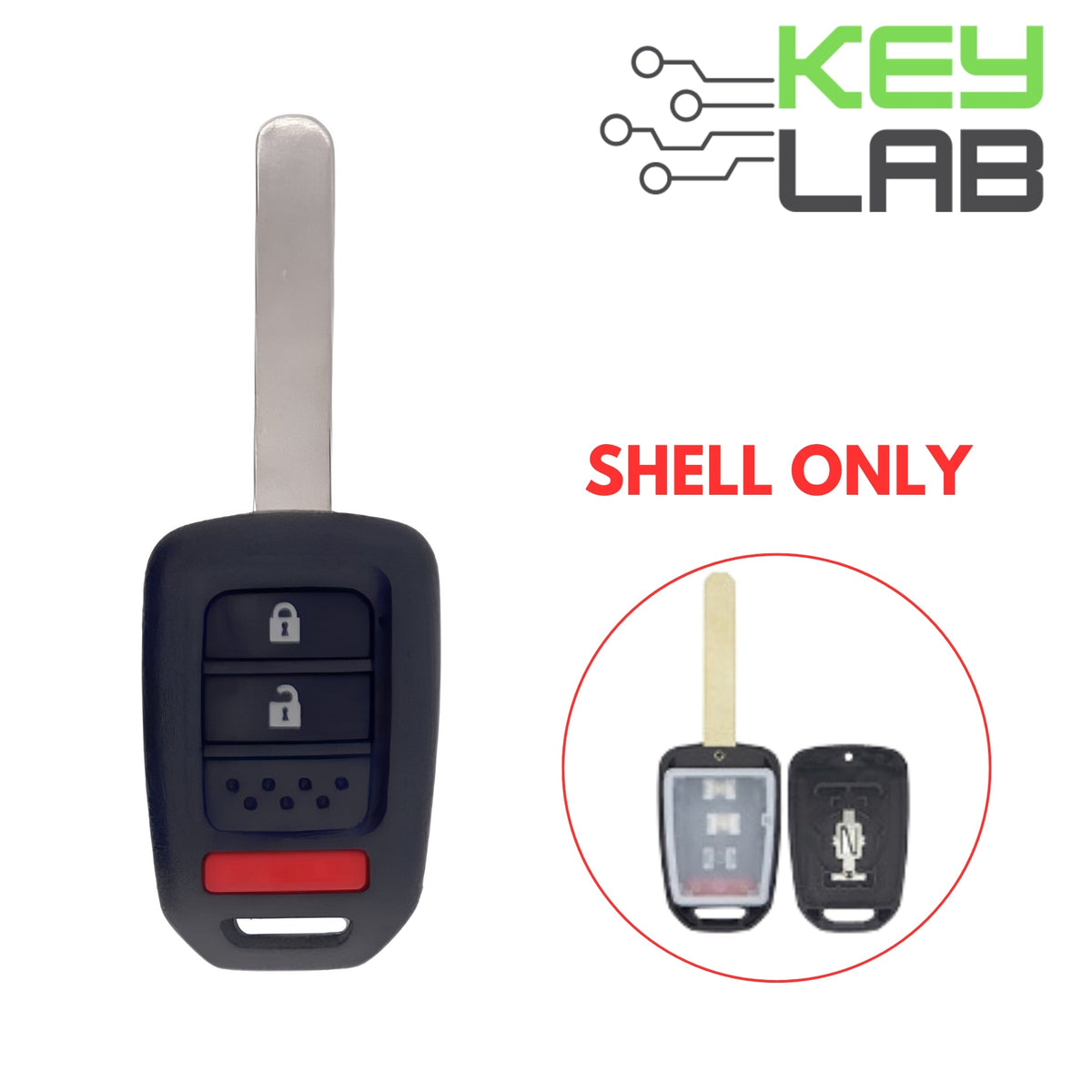 Honda 2013 - 2017 Remote Head Key SHELL for MLBHLIK6 - 1T - Royal Key Supply