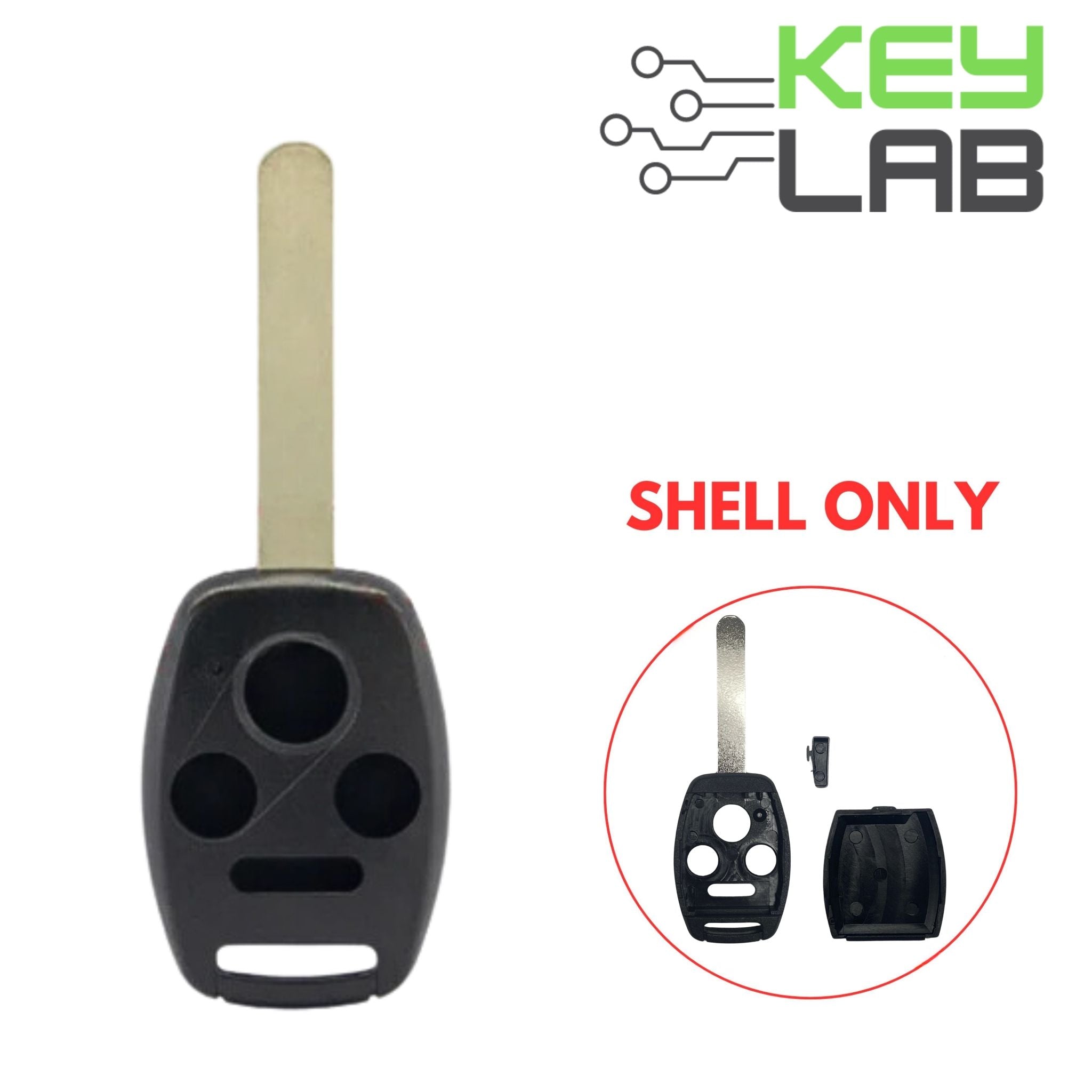 Honda , Acura 2003 - 2014 Remote Head Key SHELL 4B - Heavy Duty Snap (With Chip Adapter) for OUCG8D - 380H - A, MLBHLIK - 1T, KR55WK49308, N5F - S0084A - Royal Key Supply