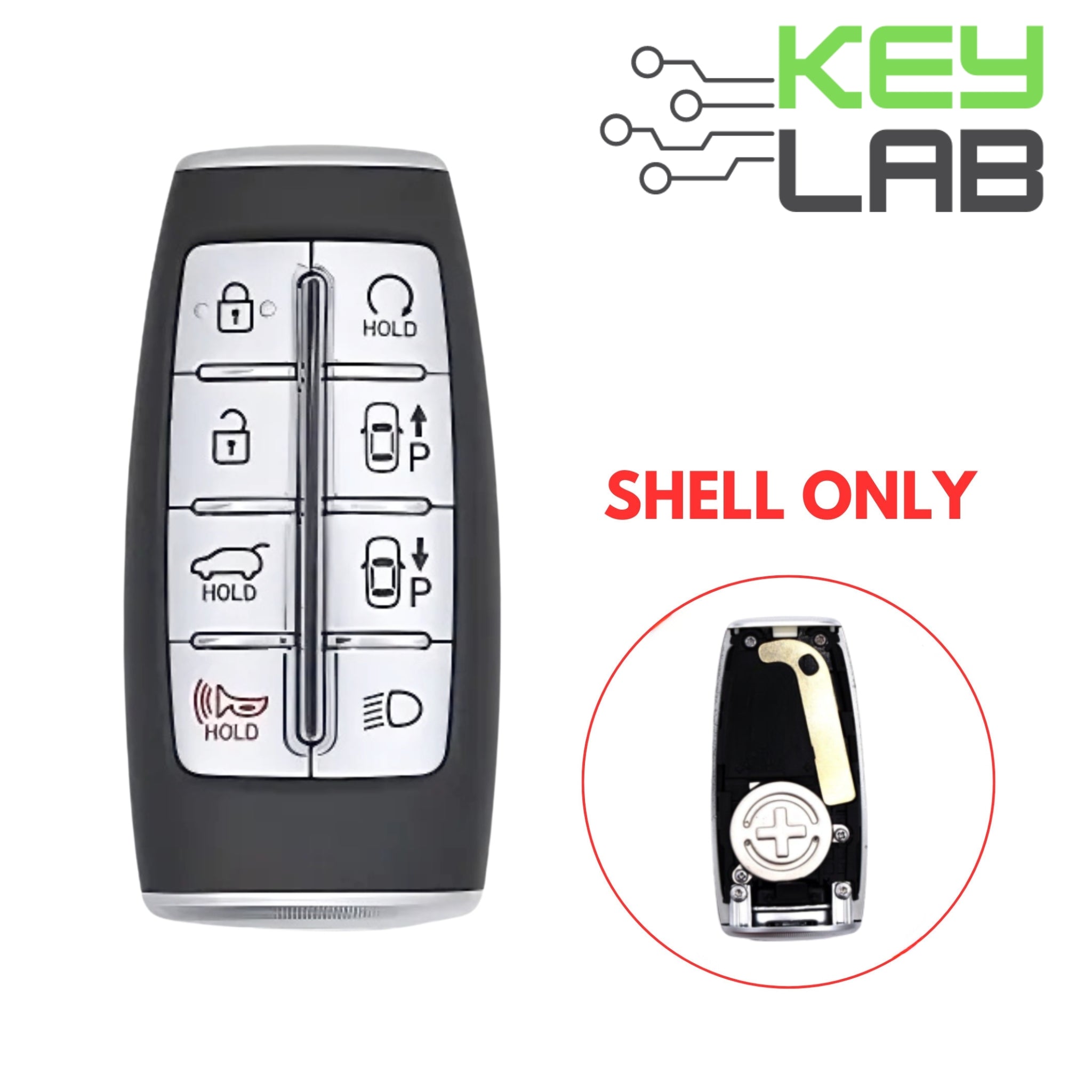 Hyundai 2021 - 2024 Smart Key 8B Hatch SHELL for TQ8 - FOB - 4F35 - Royal Key Supply