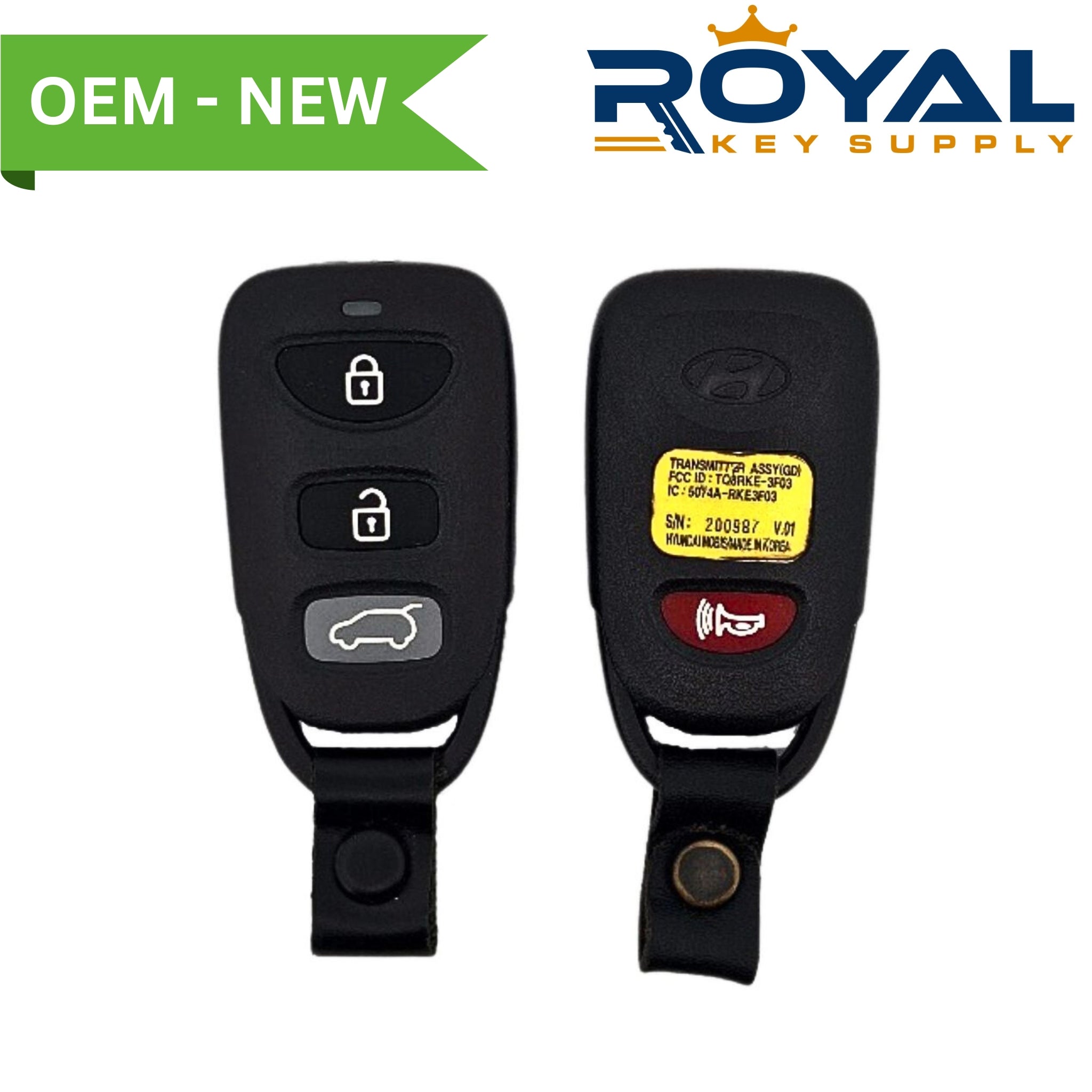 Hyundai New OEM 2012 - 2017 Elantra GT/Touring Keyless Entry Remote 4B Hatch FCCID: TQ8 - RKE - 3F03 PN# 95430 - A5200 - Royal Key Supply