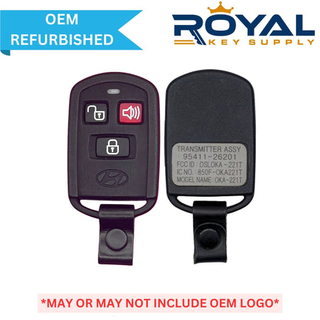 Hyundai Refurbished 2001 - 2006 Elantra Santa Fe Keyless Entry Remote 3B FCC ID: OSLOKA - 221T PN# 95411 - 26201 - Royal Key Supply