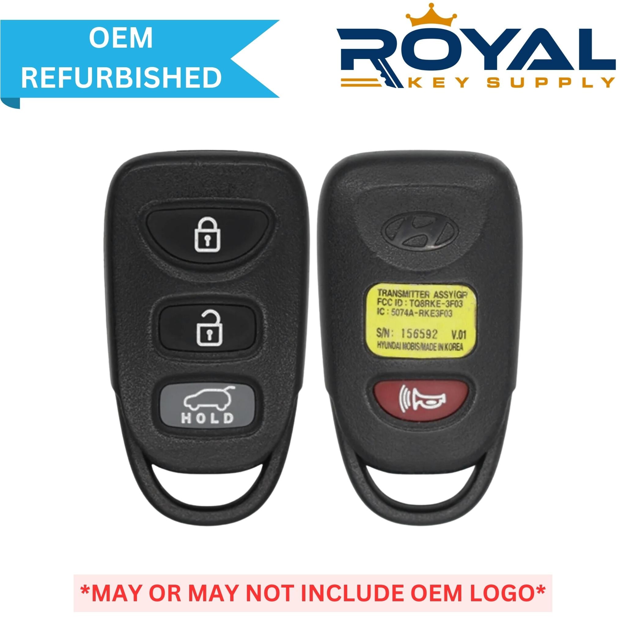 Hyundai Refurbished 2012 - 2017 Elantra GT/Touring Keyless Entry Remote 4B Hatch FCCID: TQ8 - RKE - 3F03 PN# 5074A - RKE3F03 - Royal Key Supply