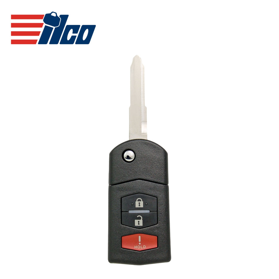 ILCO Look - Alike 2004 - 2008 Mazda Remote Flip Key 3B FCCID: KPU41788 PN GP7A - 67 - 5RYB - Royal Key Supply
