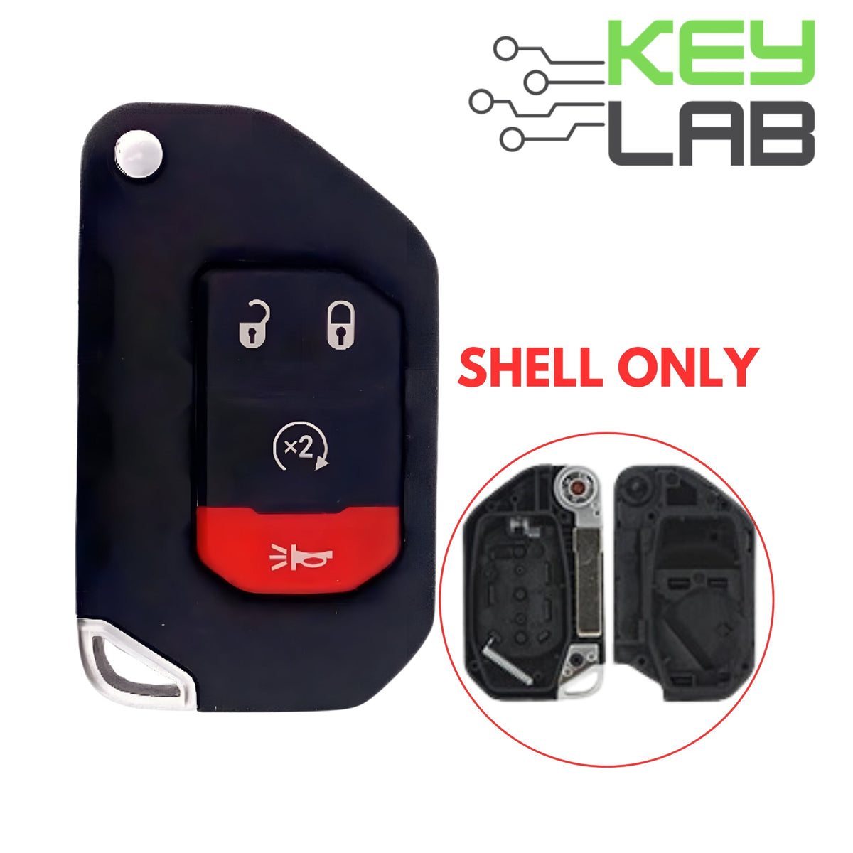 Jeep 2018 - 2023 Remote Flip Key SHELL for OHT1130261 4B - Royal Key Supply