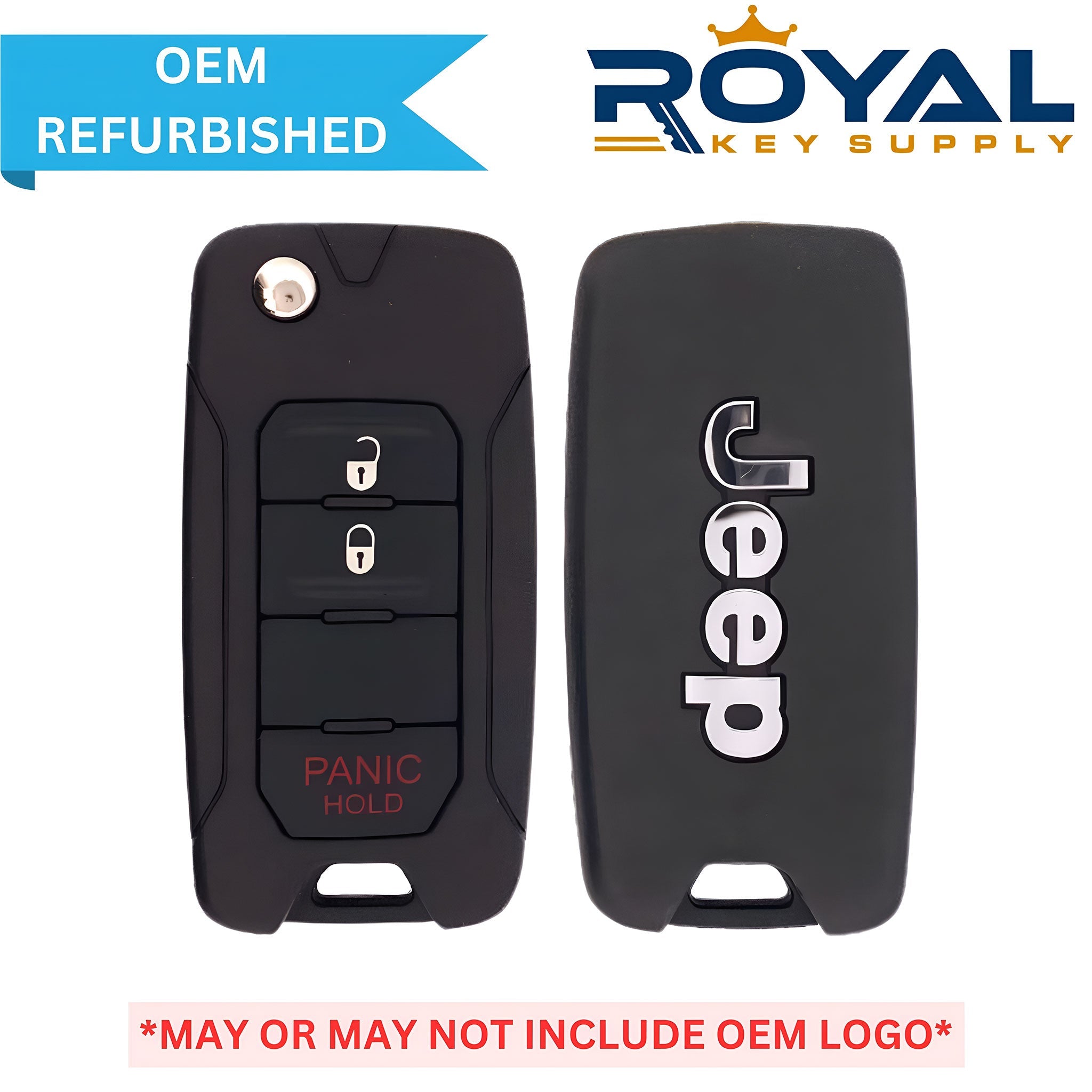 Jeep Refurbished 2015 - 2018 Renegade Remote Flip Key 3B FCCID: 2ADFTFI5AM433TX PN# 68296748AA - Royal Key Supply