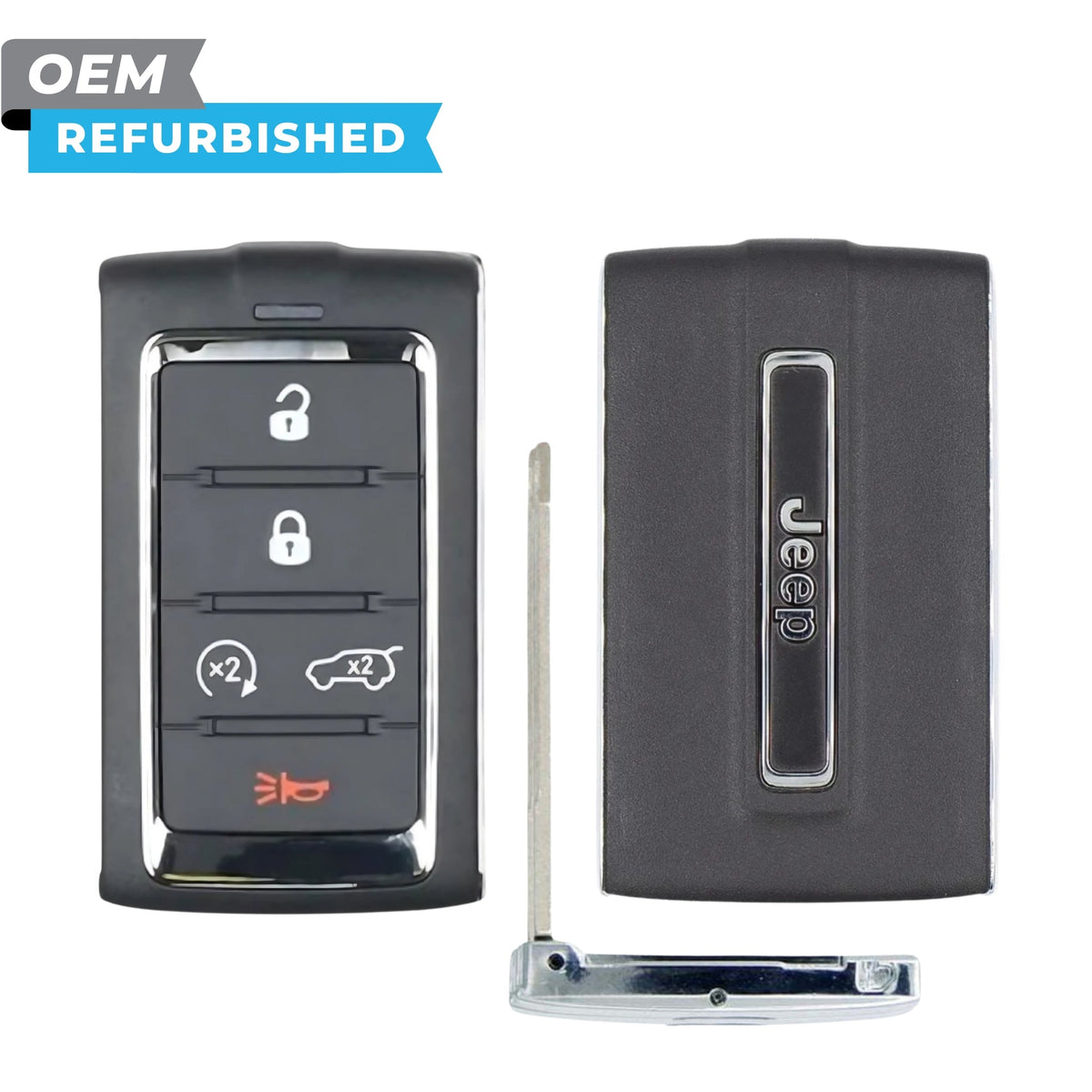 Jeep Refurbished OEM 2021-2023 Grand Cherokee Smart Key 5B Hatch/Remote Start FCCID: M3NWXF0B1 PN 68377534AB - Royal Key Supply