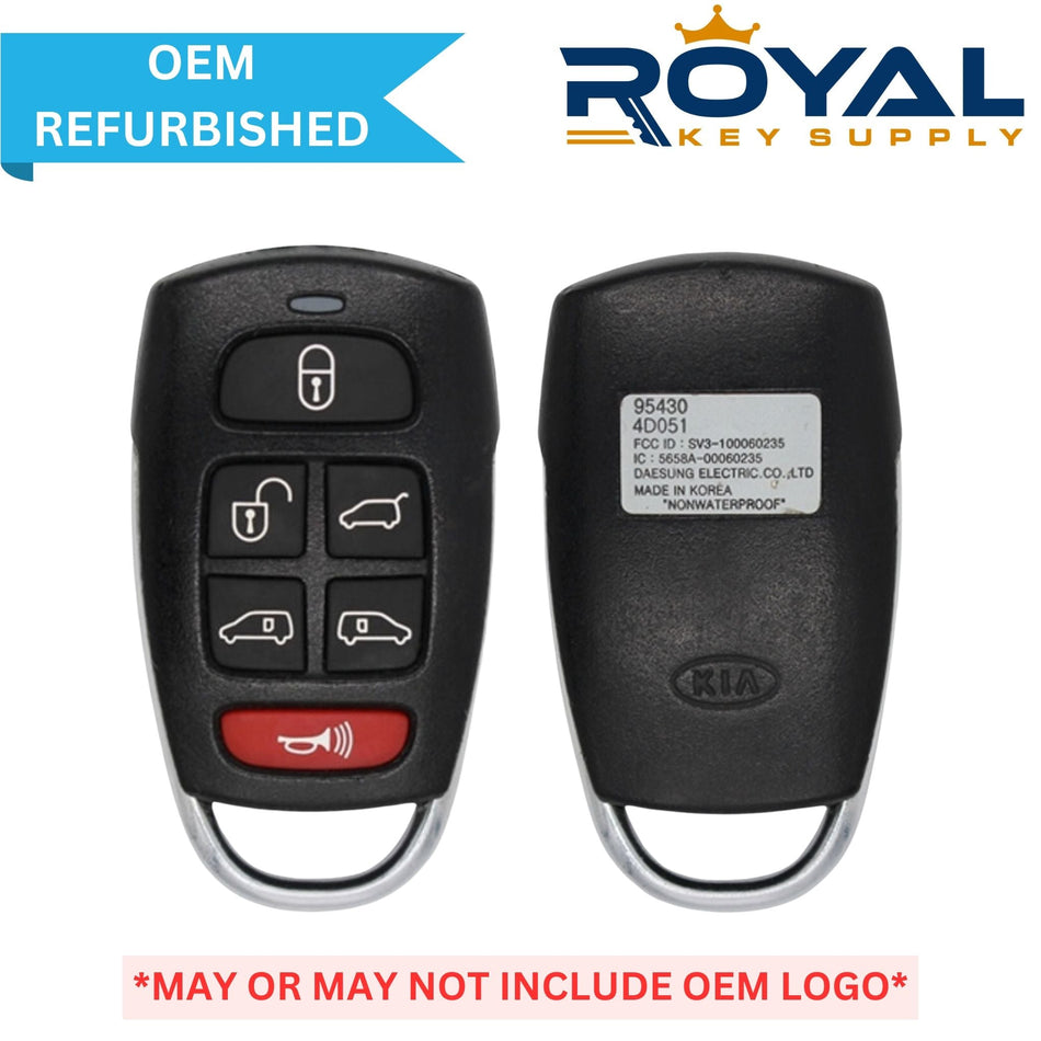 Kia Refurbished OEM 2006 - 2014 Sedona Keyless Entry Remote 6B Hatch/Sliding Doors FCCID: SV3 - 100060235/234 PN# 95430 - 4D052 - Royal Key Supply