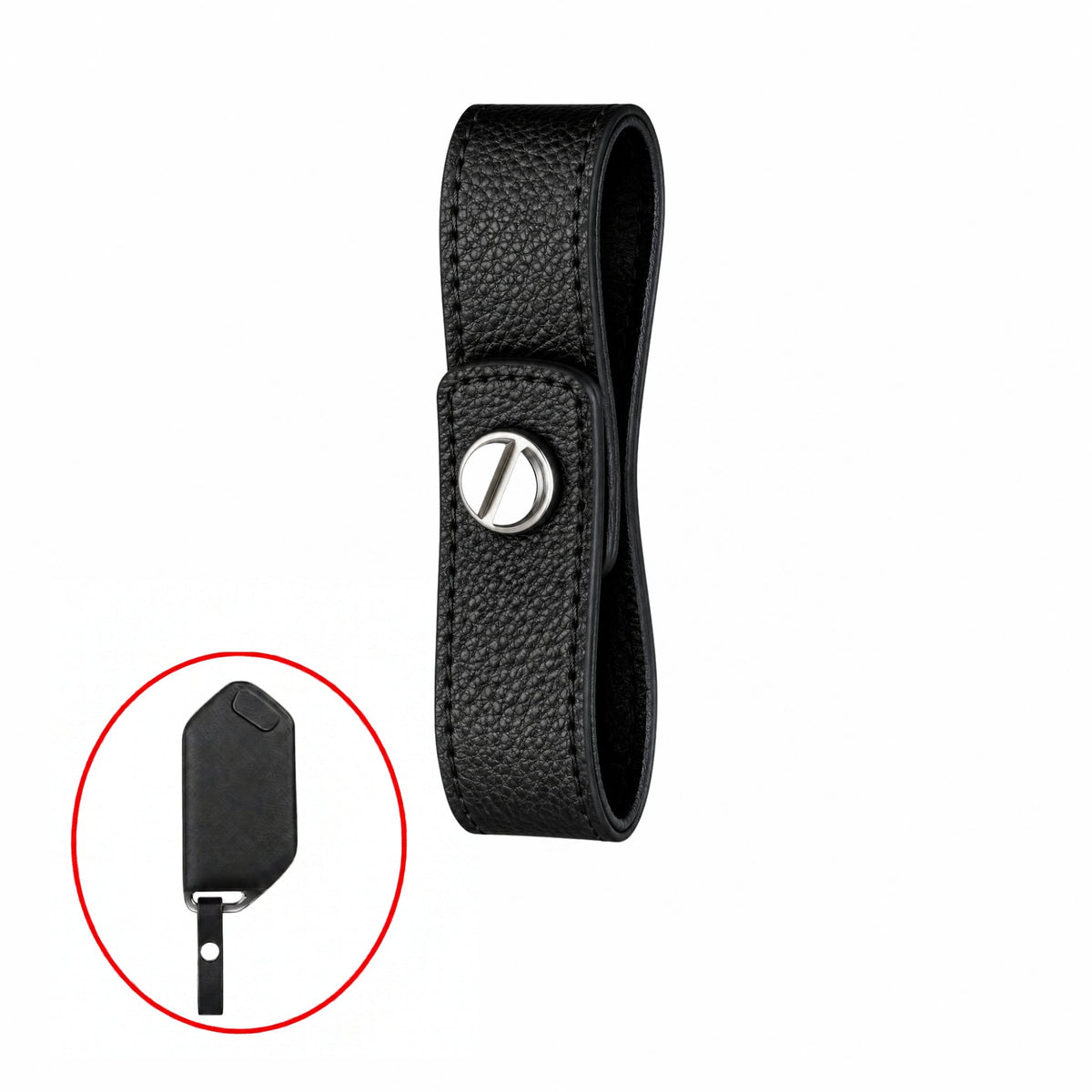 Leather Strap (Black) and Pin for KIA FOB Smart Key or Emergency Key (95446-R0000) - Royal Key Supply
