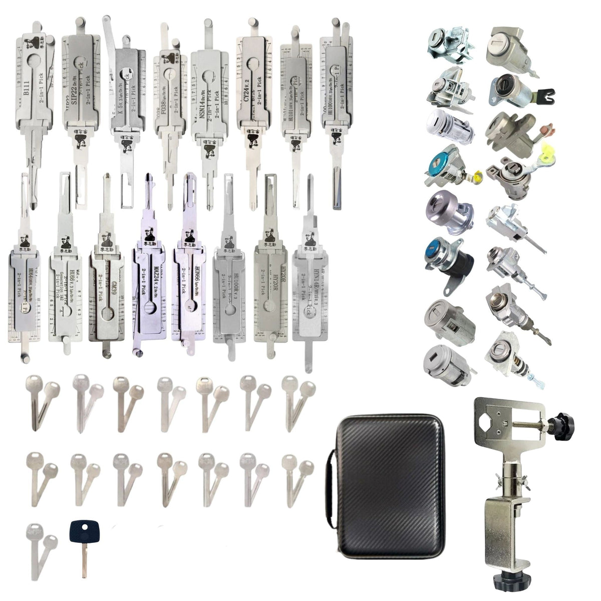 Locksmith Starter Kit - Lishi Practice Set With Locks & Test Keys (Set of 16) - Royal Key Supply