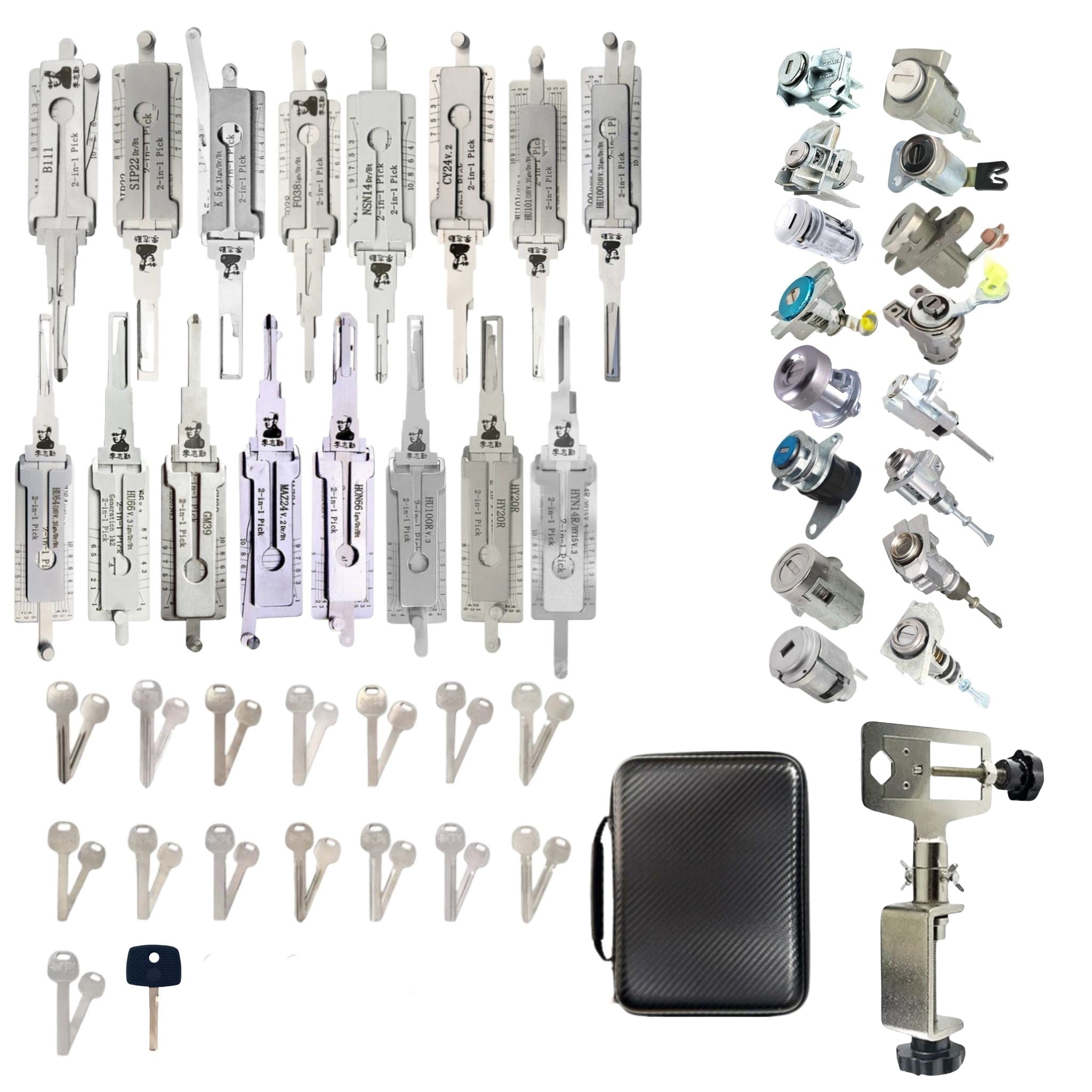 Locksmith Starter Kit - Lishi Practice Set With Locks & Test Keys (Set of 16) - Royal Key Supply