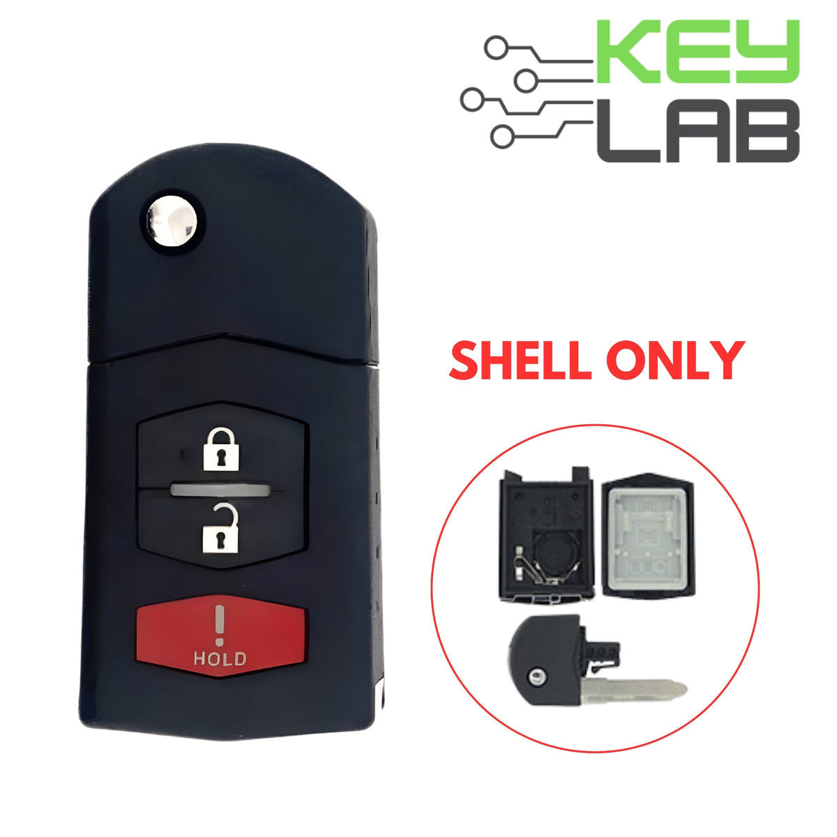 Mazda 2006 - 2015 Remote Flip Key SHELL for BGBX1T478SKE125 - 01 - Royal Key Supply