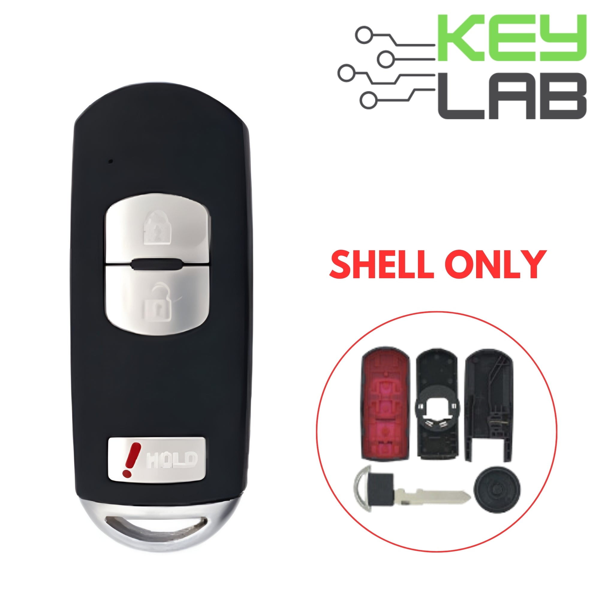 Mazda 2012 - 2020 Smart Key SHELL for WAZSKE13D01/WAZSKE13D02 - Royal Key Supply