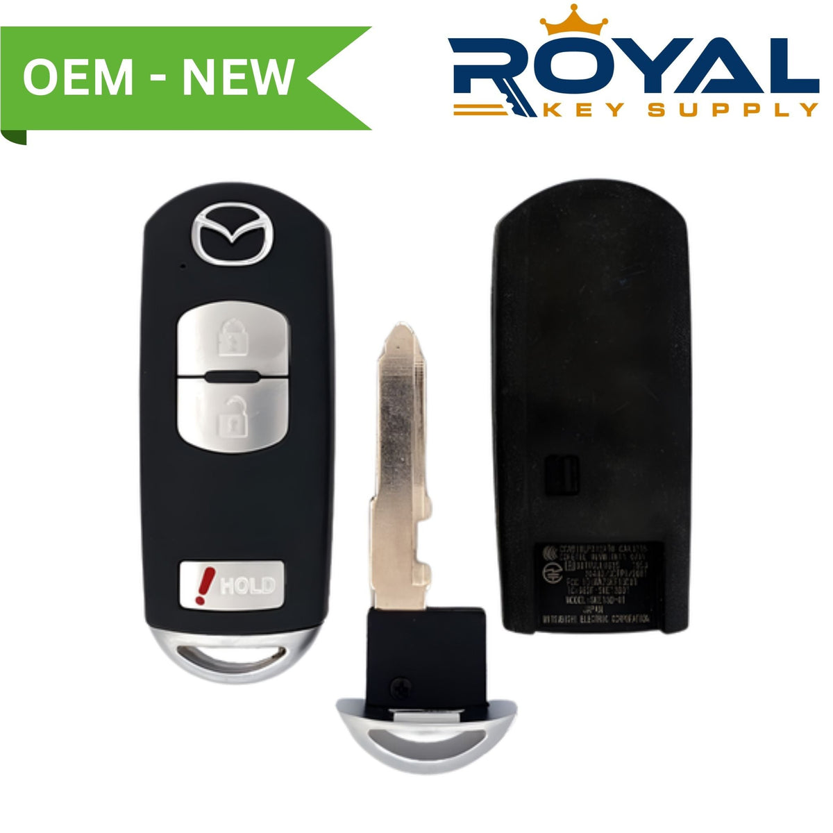 Mazda New OEM 2010 - 2013 Mazda 3 Smart Key 3B FCCID: WAZX1T768SKE11A03 PN# BCY1 - 67 - 5RY - Royal Key Supply