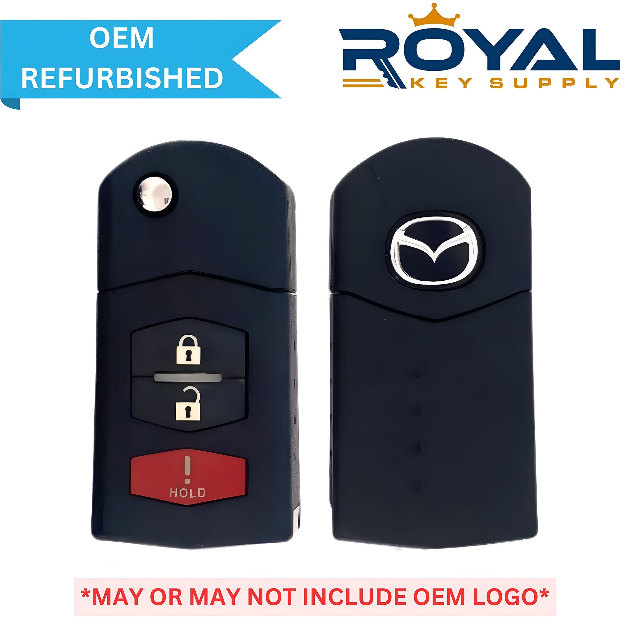 Mazda Refurbished 2005 - 2015 CX - 7, CX - 9, Mazda 2/3/5 Remote Flip Key 3B FCCID: BGBX1T478SKE125 - 01 PN# CC43 - 67 - 5RYC - Royal Key Supply