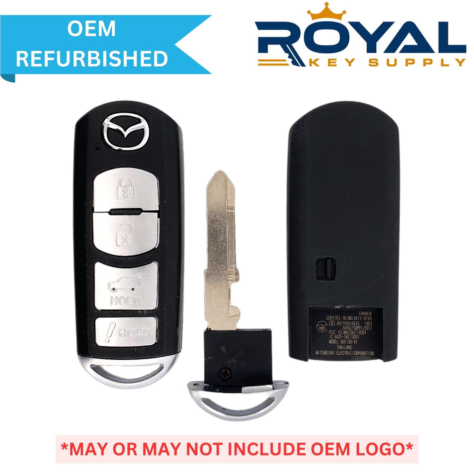 Mazda Refurbished 2016 - 2019 CX - 5, CX - 9 Smart Key 4B Hatch FCCID: WAZSKE13D01 PN# TKY2 - 67 - 5DY - Royal Key Supply