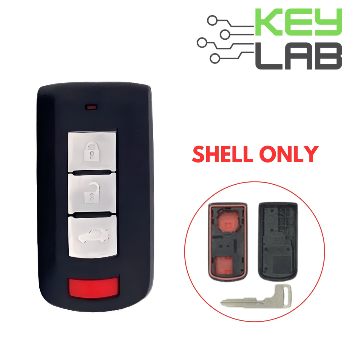 Mitsubishi 2013 - 2020 Smart Key SHELL for OUC644M - KEY - N - Royal Key Supply