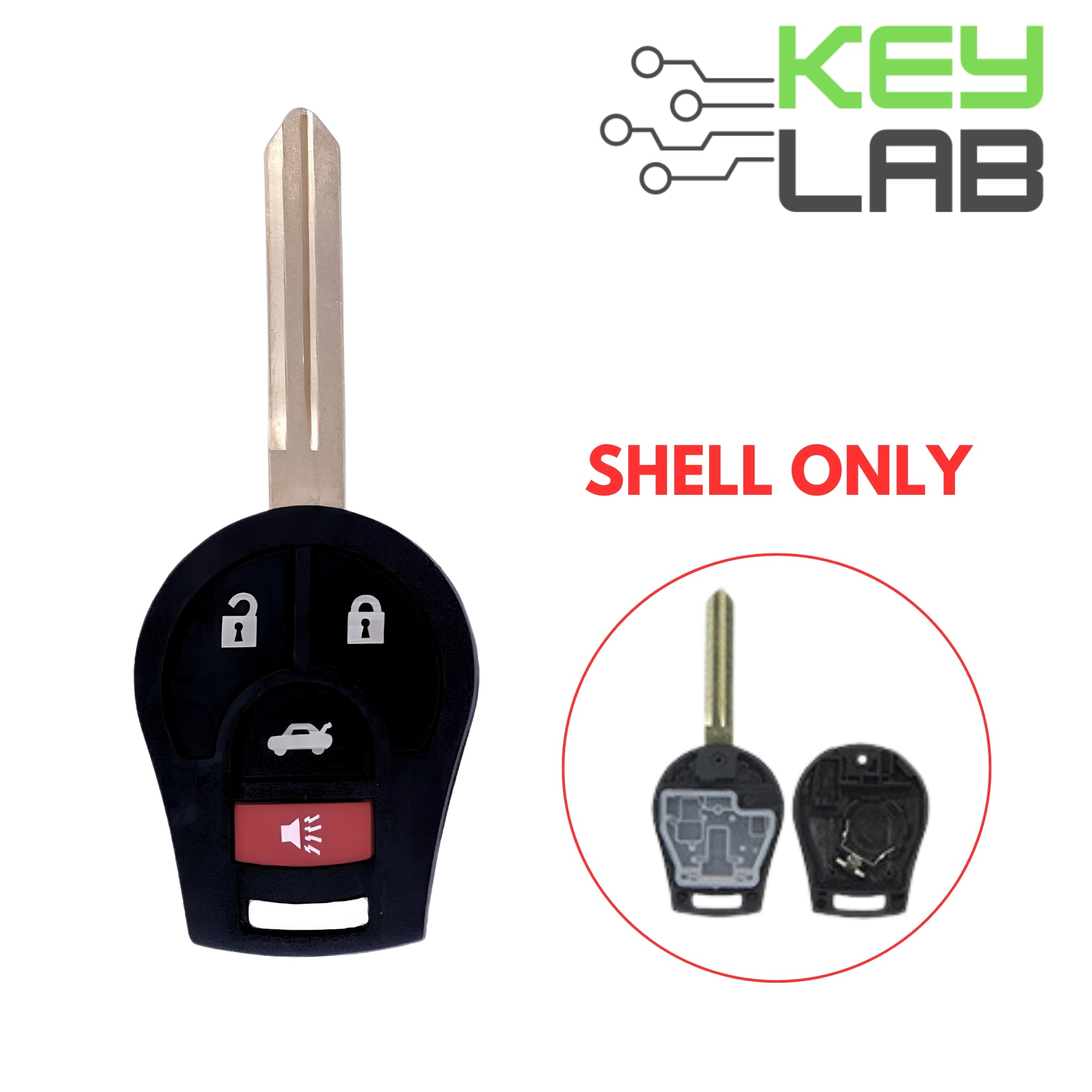 Nissan 2003 - 2019 Remote Head Key SHELL for CWTWB1U751 - Royal Key Supply