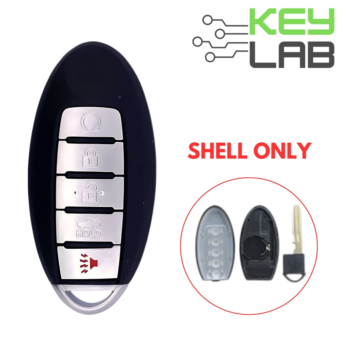 Nissan 2009 - 2019 Smart Key SHELL for KR5S180144014 - Royal Key Supply