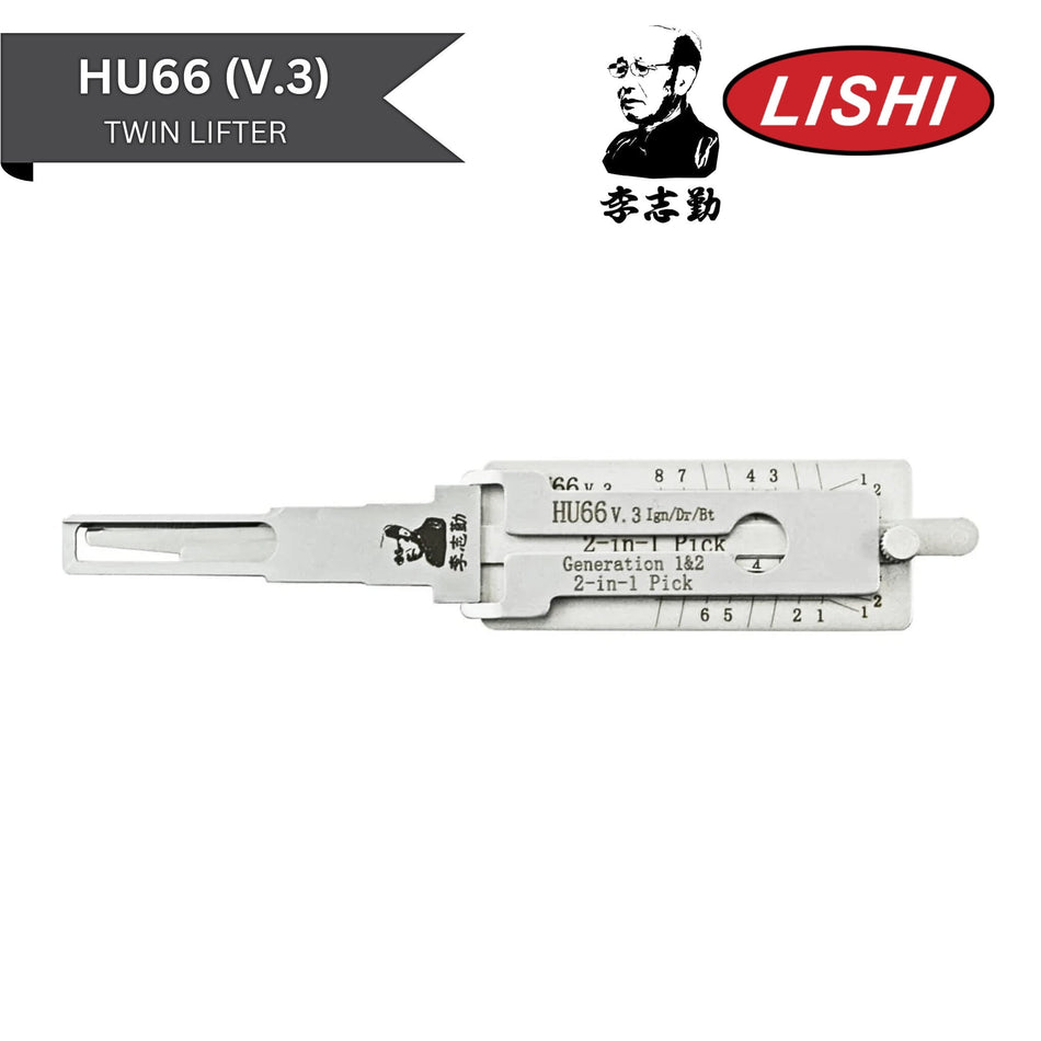 Original Lishi - Audi/VW HU66 (V.3) - 2 - In - 1 Pick/Decoder Twin Lifter - AG - Royal Key Supply