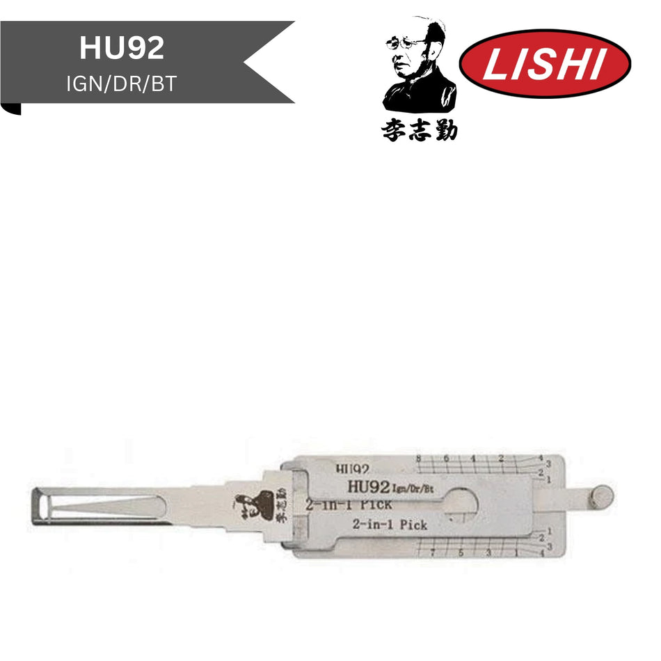 Original Lishi - BMW HU92 (Ign/Dr/Bt) - 2 - In - 1 Pick/Decoder Single Lifter - AG - Royal Key Supply