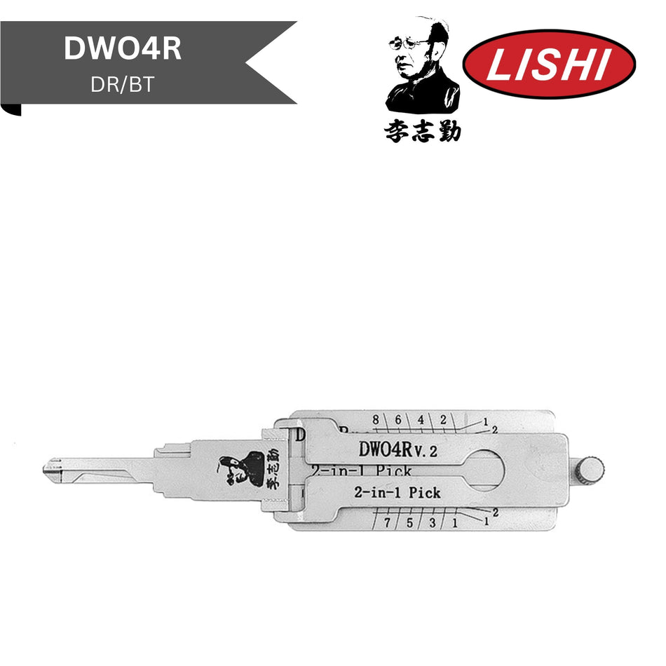 Original Lishi - GM DW04R (V.2) - 2 - In - 1 Pick/Decoder - AG - Royal Key Supply