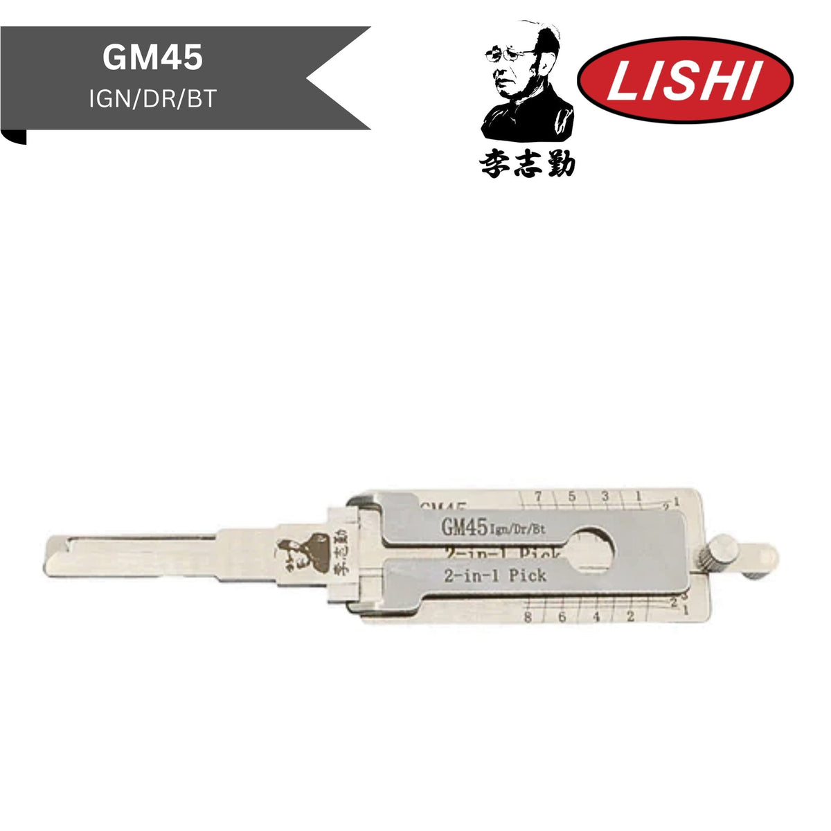 Original Lishi - GM GM45 (Ign/Dr/Bt) - 2 - In - 1 Pick/Decoder - Royal Key Supply