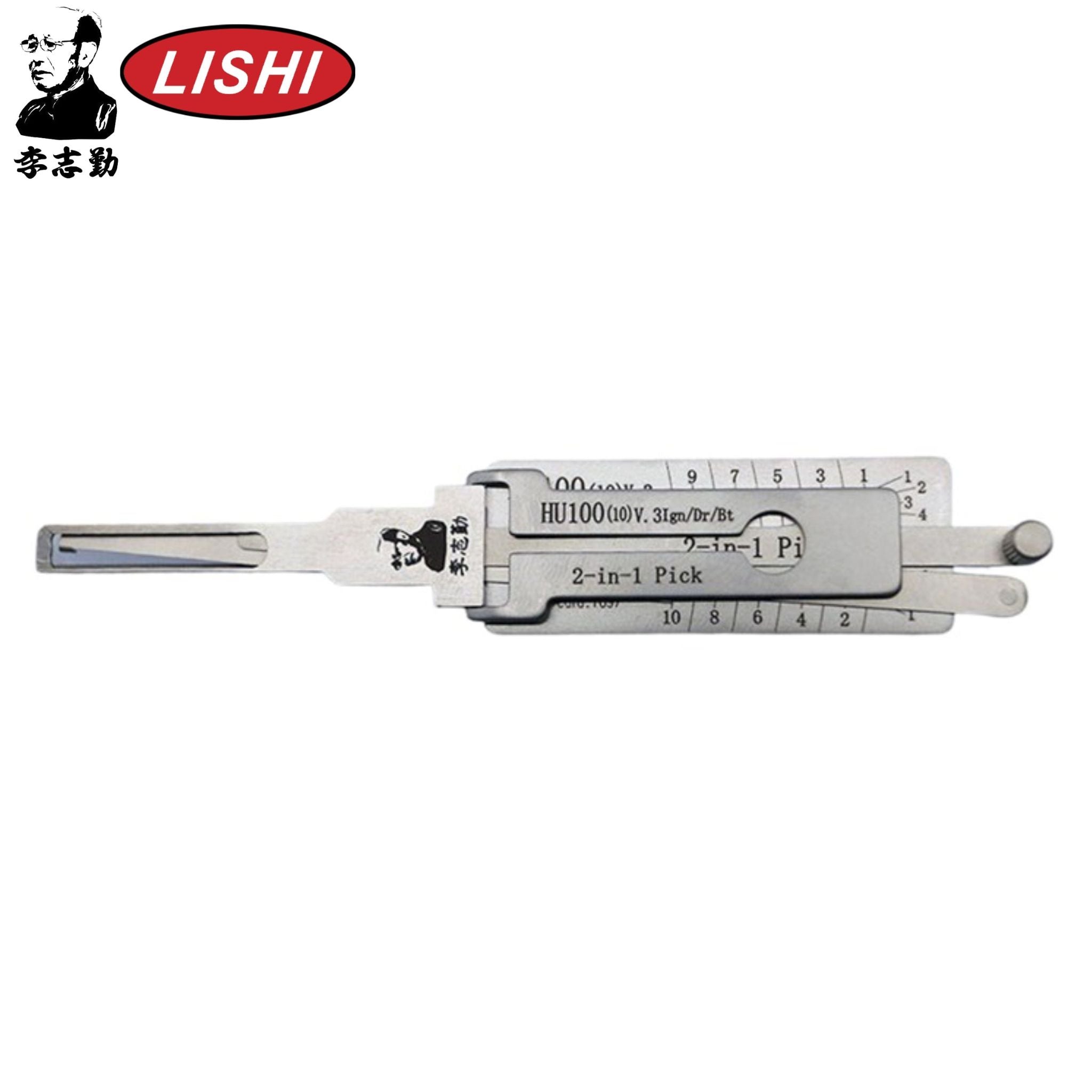 Original Lishi - GM HU100 (V.3) 10 Cut - 2 - in - 1 Pick/Decoder—AG - Royal Key Supply