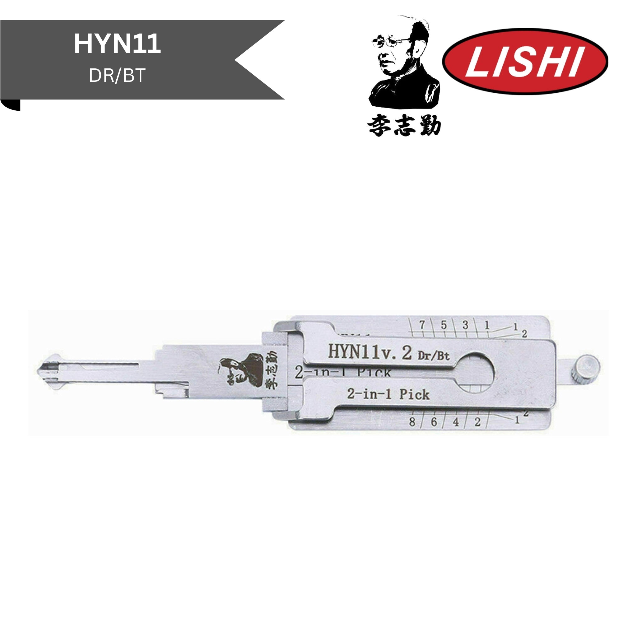 Original Lishi - Hyundai HYN11 (V.2) - 2 - In - 1 Pick/Decoder - Royal Key Supply