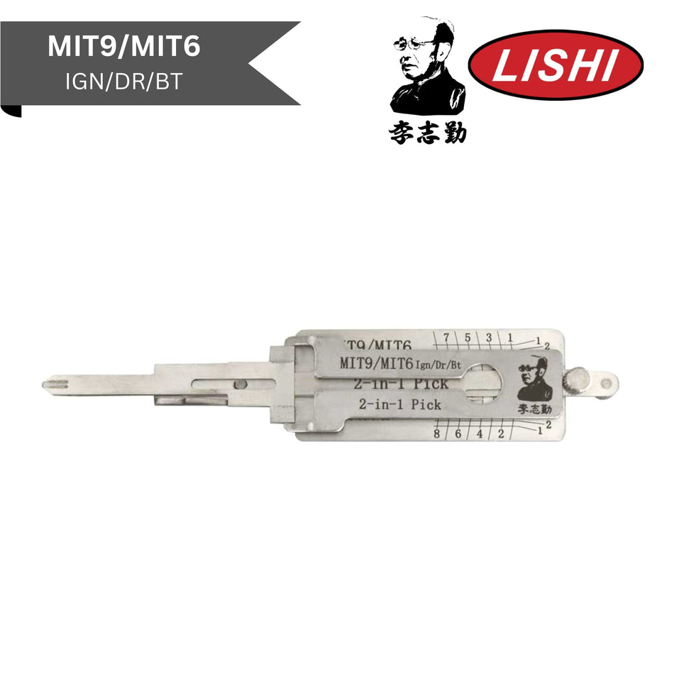 Original Lishi - Mitsubishi MIT9/MIT6 - 2 - In - 1 Pick/Decoder - Twin Lifter - AG - Royal Key Supply