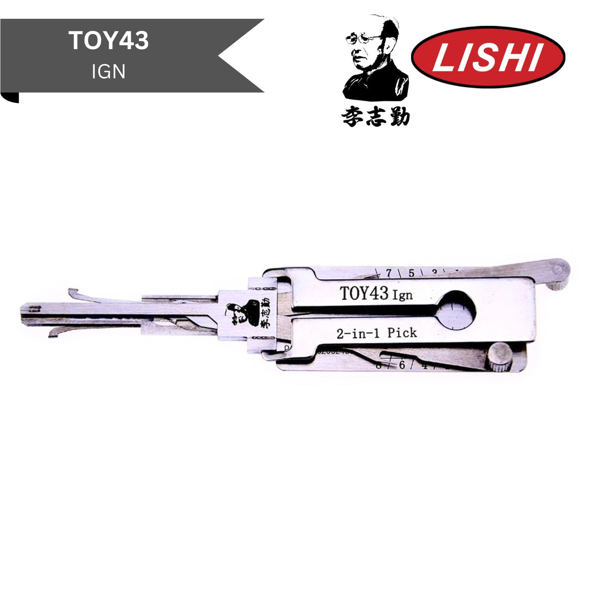 Original Lishi - Toyota TOY43 - 2 - in - 1 Pick/Decoder - AG - Royal Key Supply