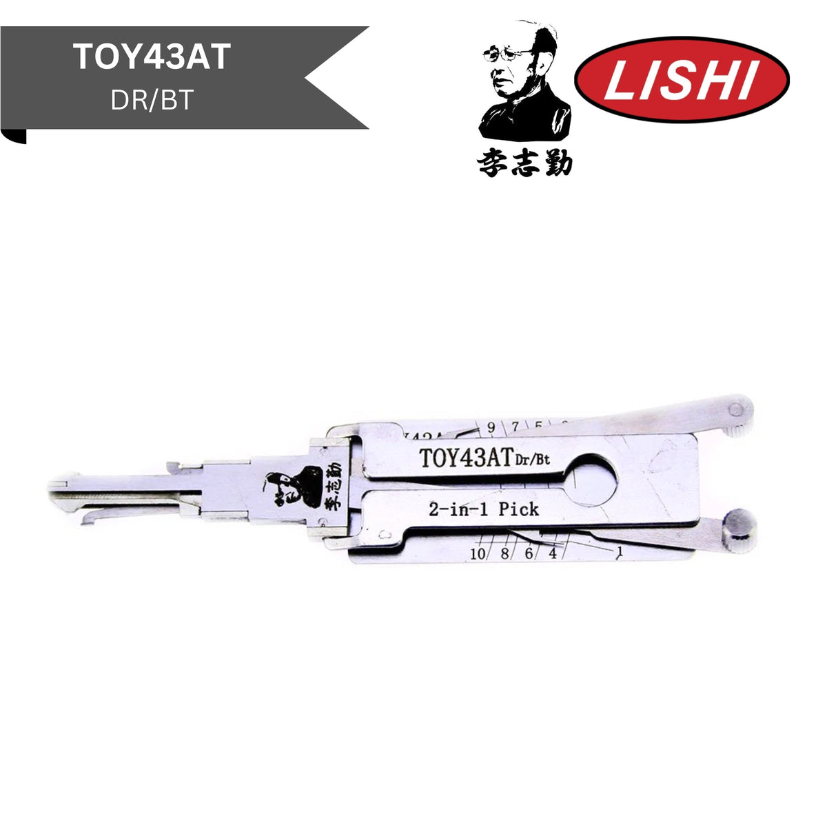 Original Lishi - Toyota TOY43AT (Dr/Bt) - 2 - in - 1 Pick/Decoder - AG - Royal Key Supply