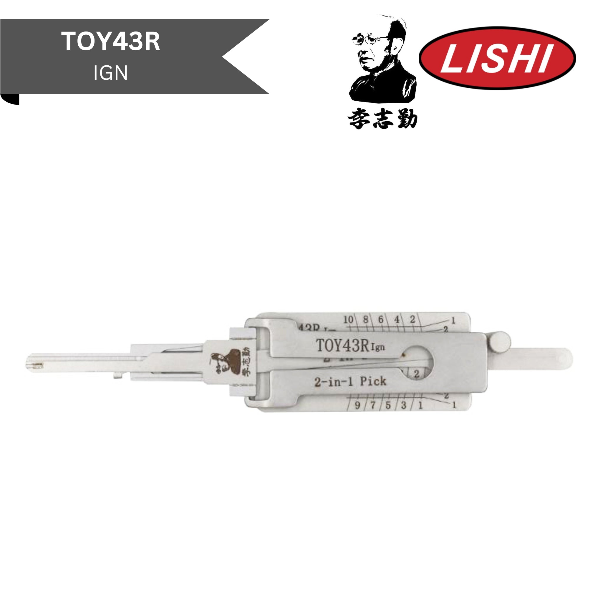 Original Lishi - Toyota TOY43R - 2 - in - 1 Pick/Decoder - AG - Royal Key Supply