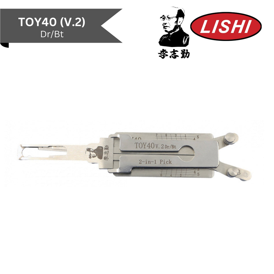 Original Lishi - Toyota/Lexus TOY40 (V.2) - 2 - in - 1 Pick/Decoder Quad Lifter - AG - Royal Key Supply