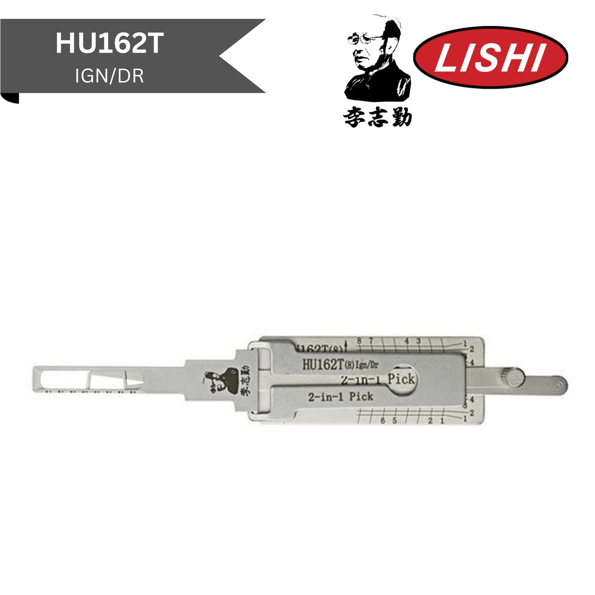 Original Lishi - Volkswagen HU162T - 8 Cut (Inverted Wafers) - 2 - In - 1 Pick/Decoder - AG - Royal Key Supply