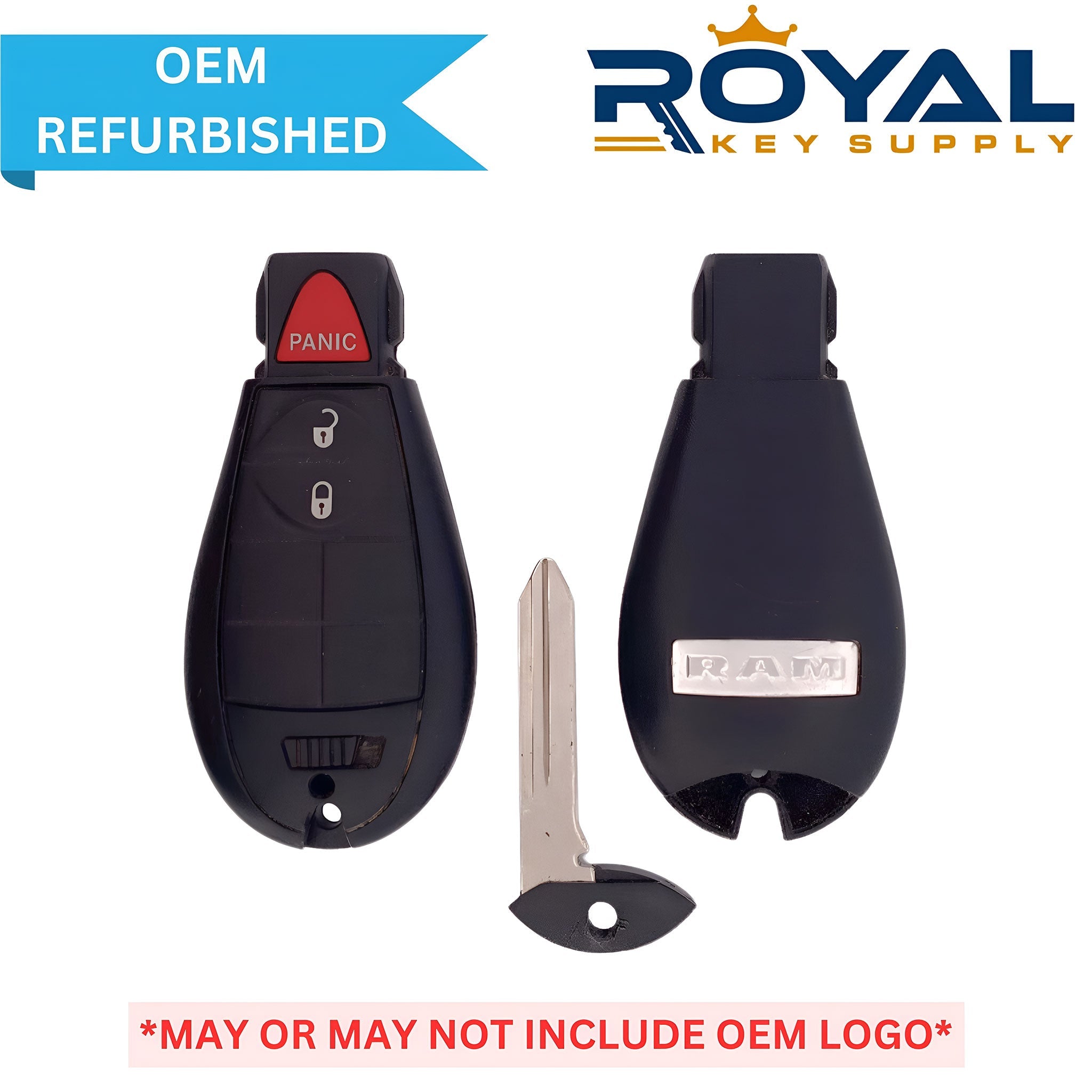 RAM Refurbished 2013 - 2024 1500 - 3500 Fobik Key 3B FCCID: GQ4 - 53T PN# 56046953AE - Royal Key Supply